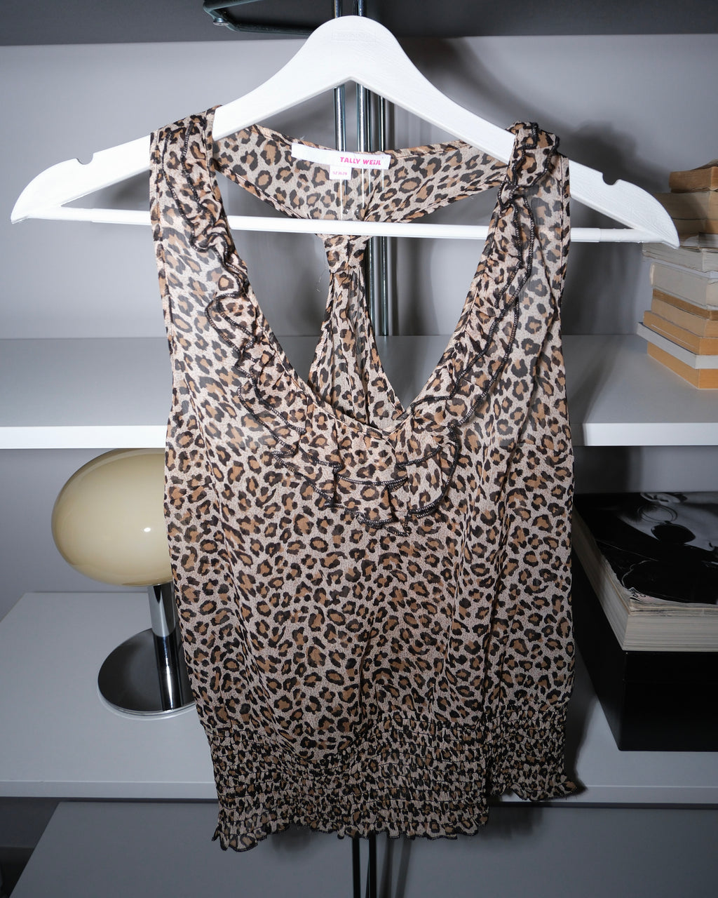 Leopard Print Transparent Blouse
