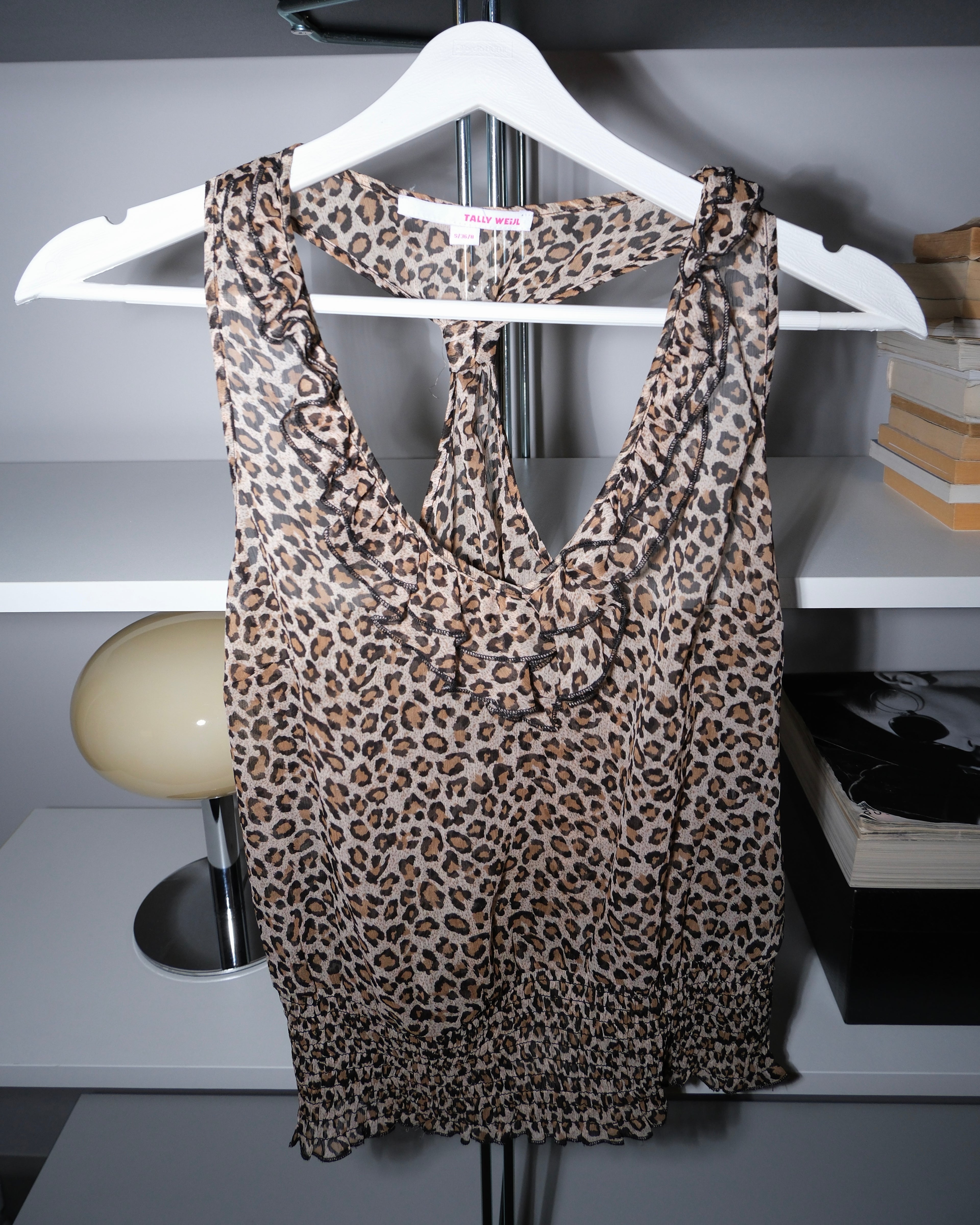 Leopard Print Transparent Blouse