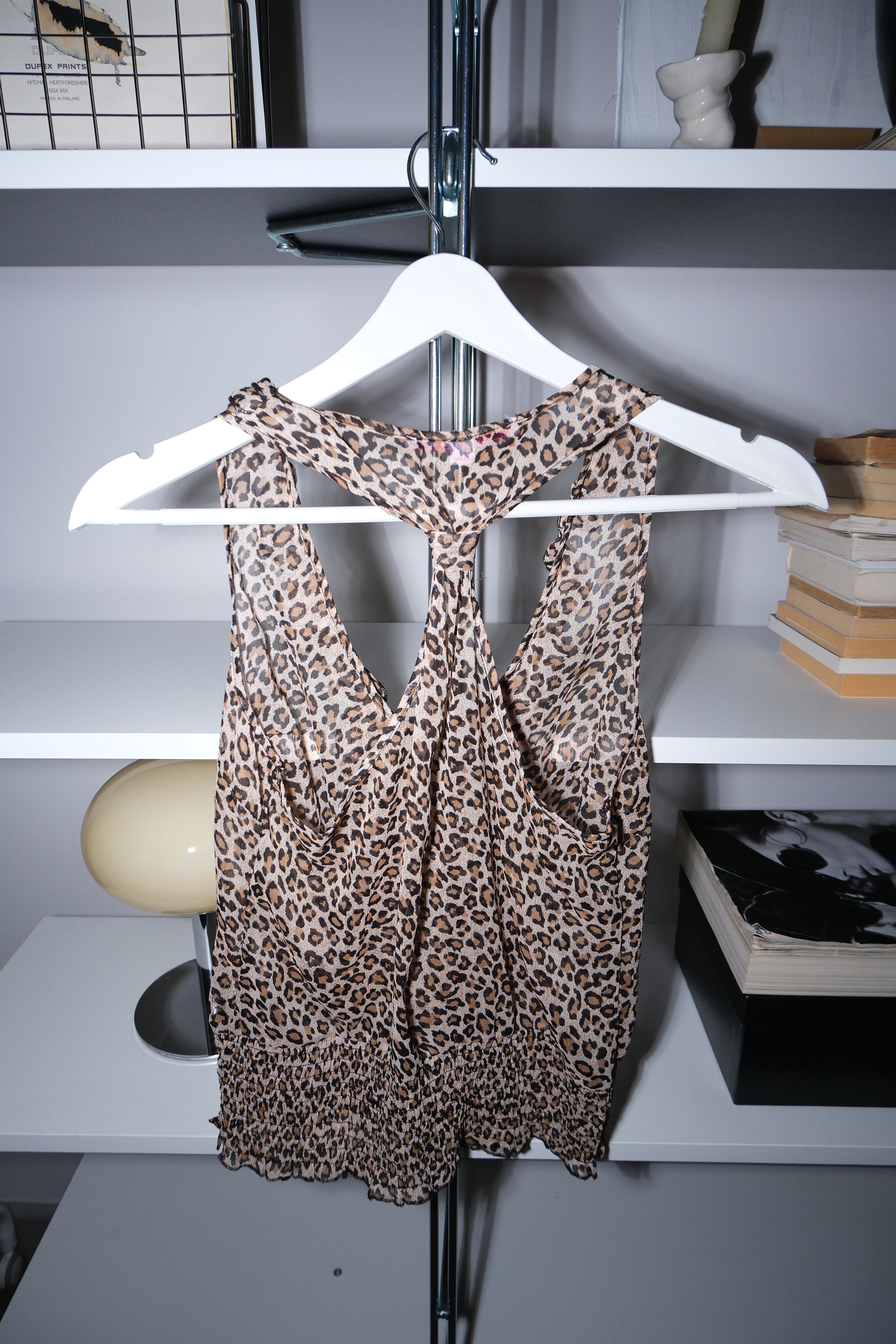 Leopard Print Transparent Blouse