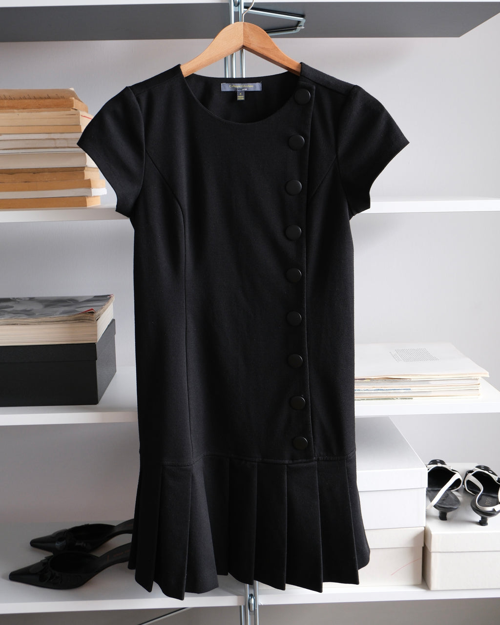 Button Detail Pleated Dress