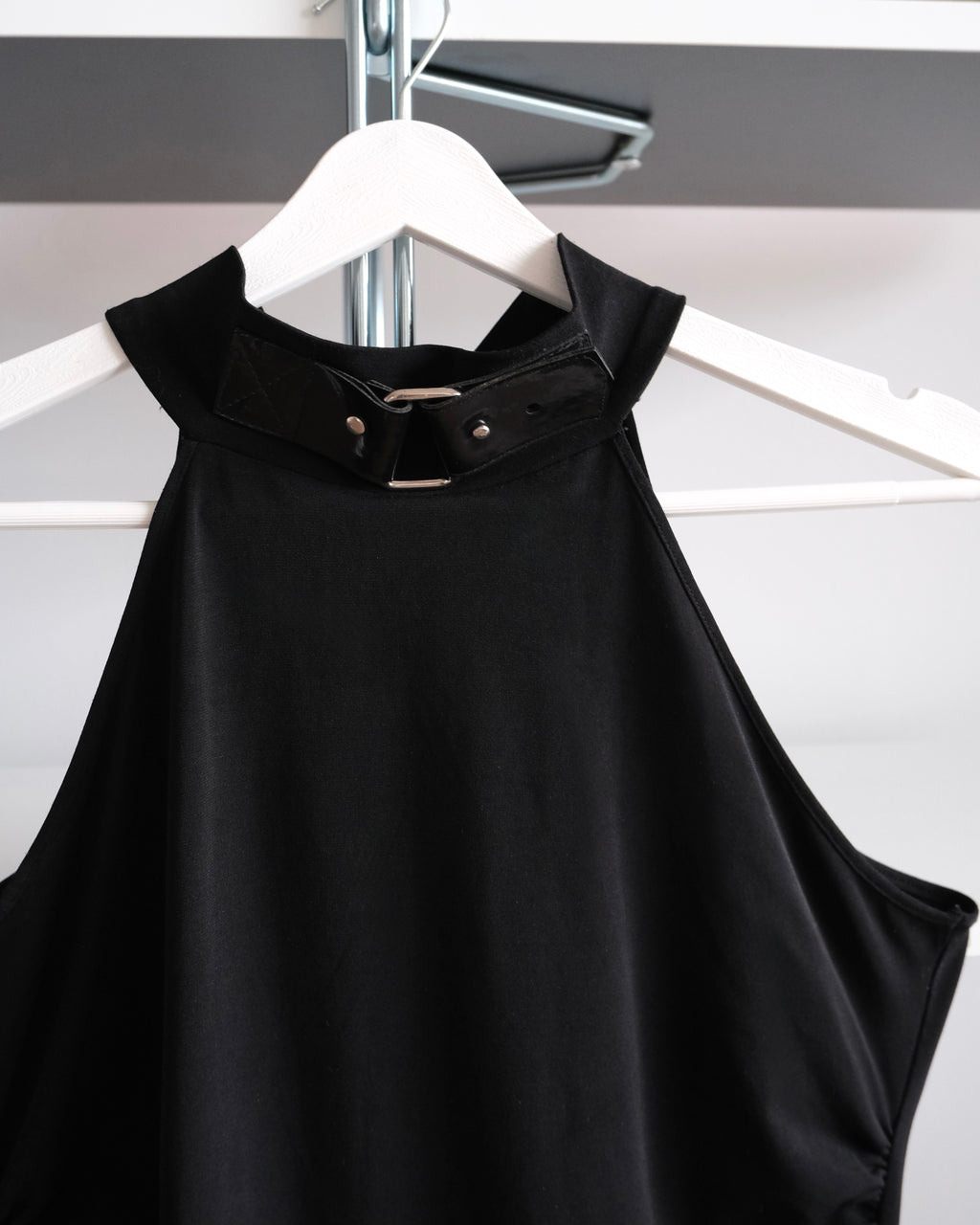 Black Blouse with Belt Detail