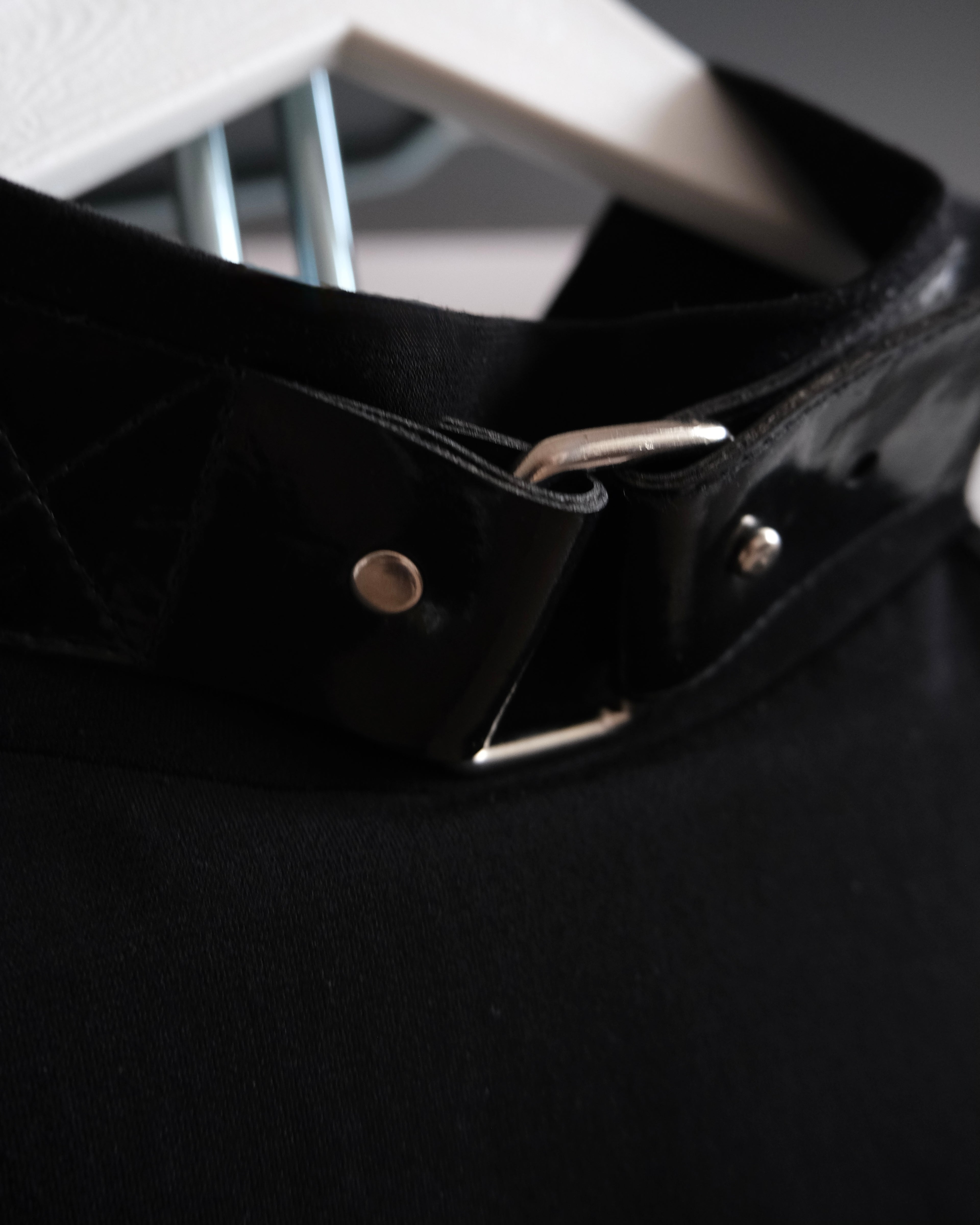 Black Blouse with Belt Detail