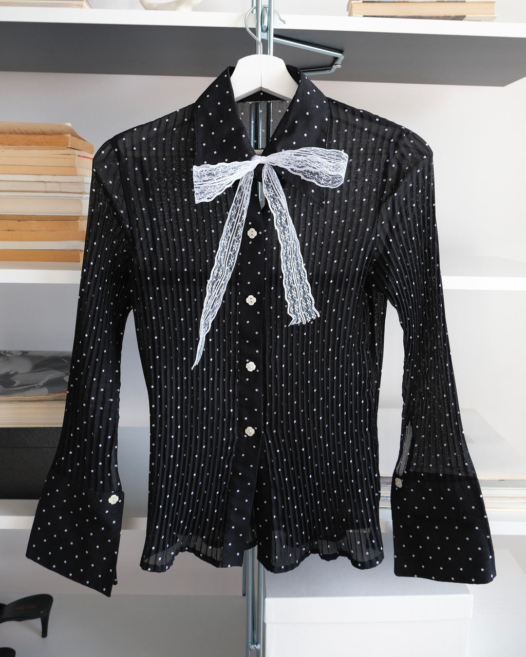 Polka Dot Chiffon Shirt