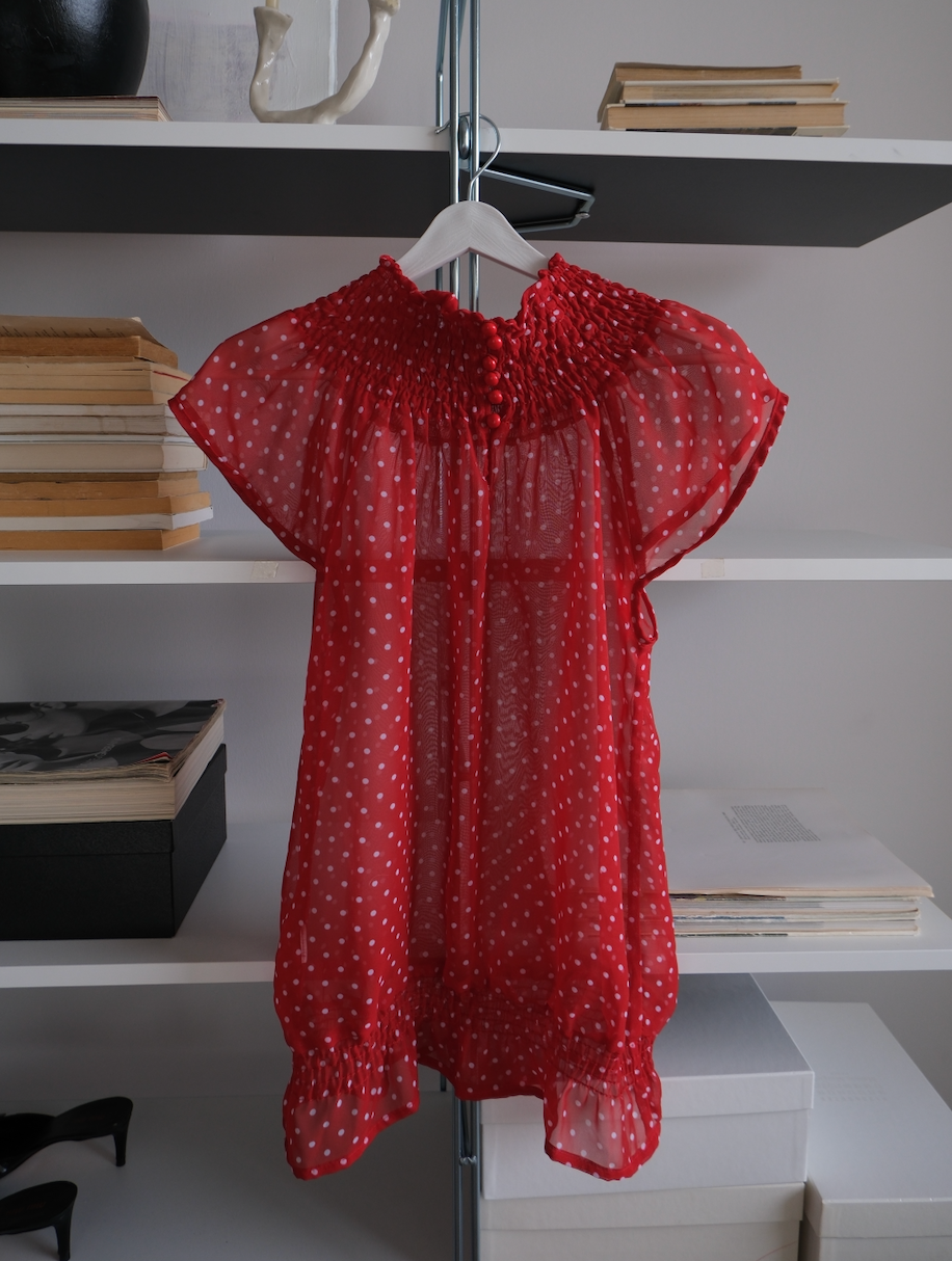 Red Polka Dot Blouse