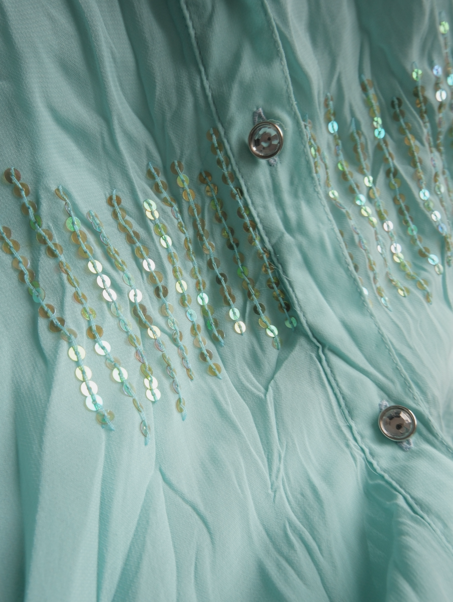 Turquoise Chiffon Shirt