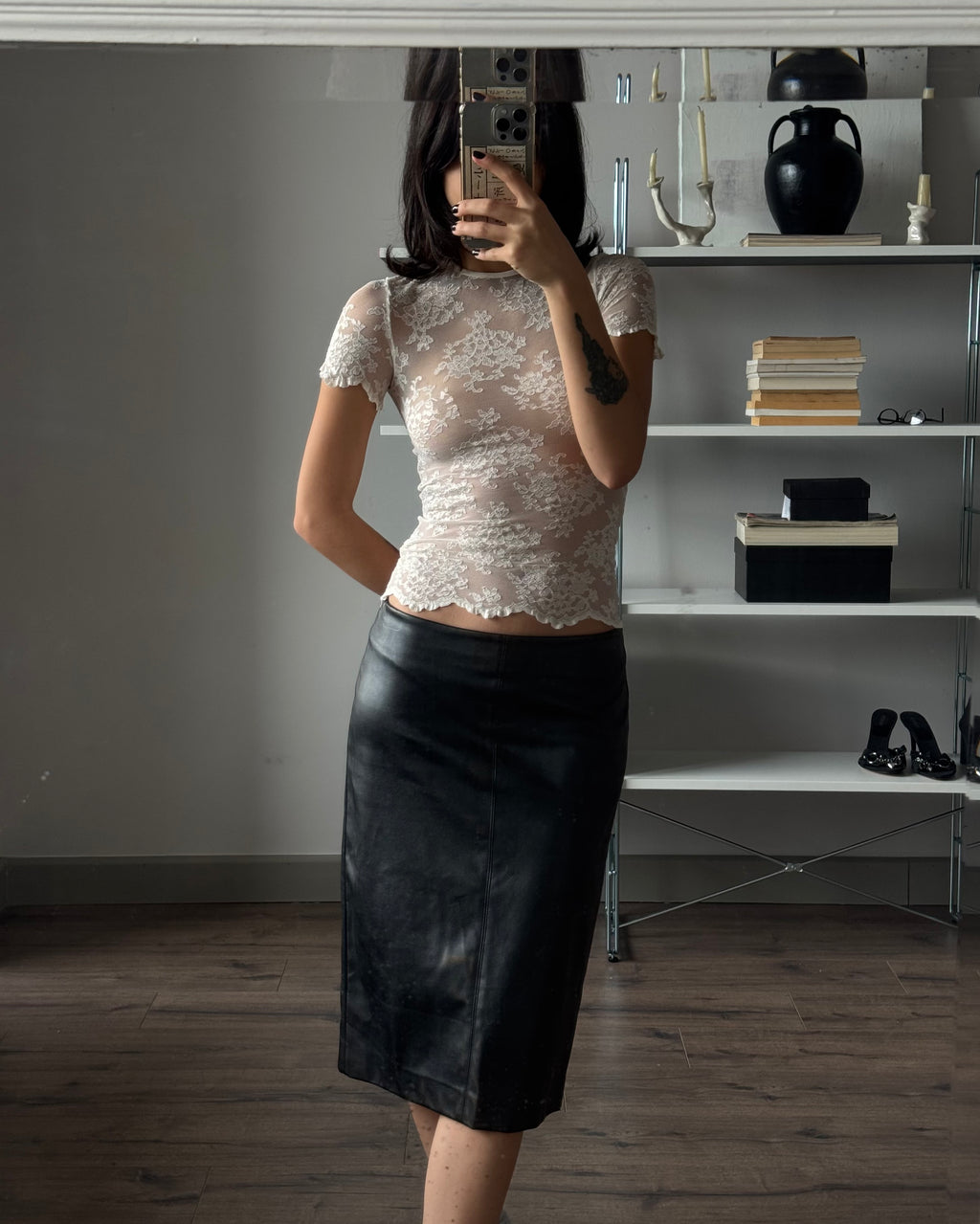 Distressed Detail Skirt