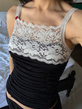 Lace-Detailed Ruched Blouse