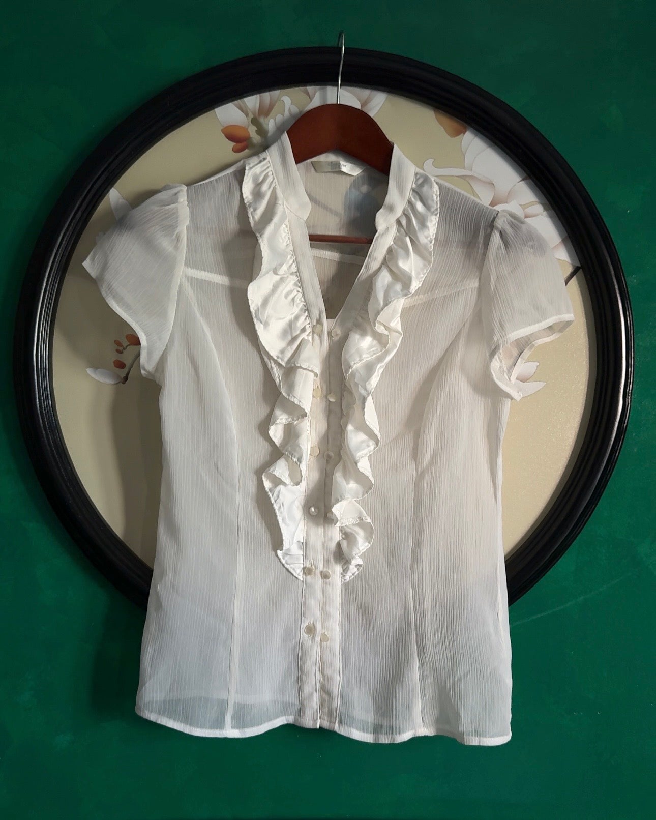Chiffon Shirt with Collar Detail
