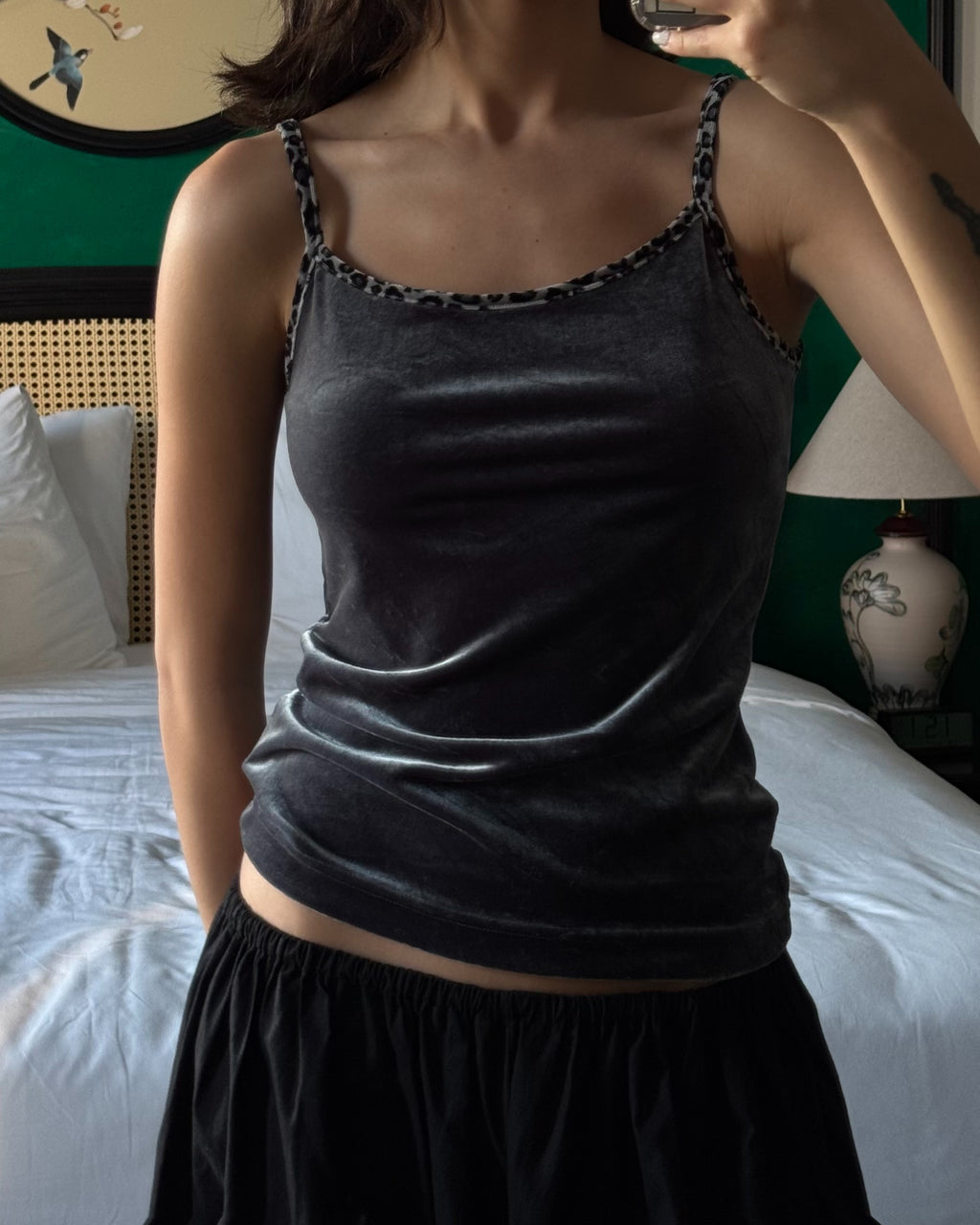 Anthracite Velvet Blouse