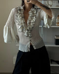 Cream Shirt with Collar Detail