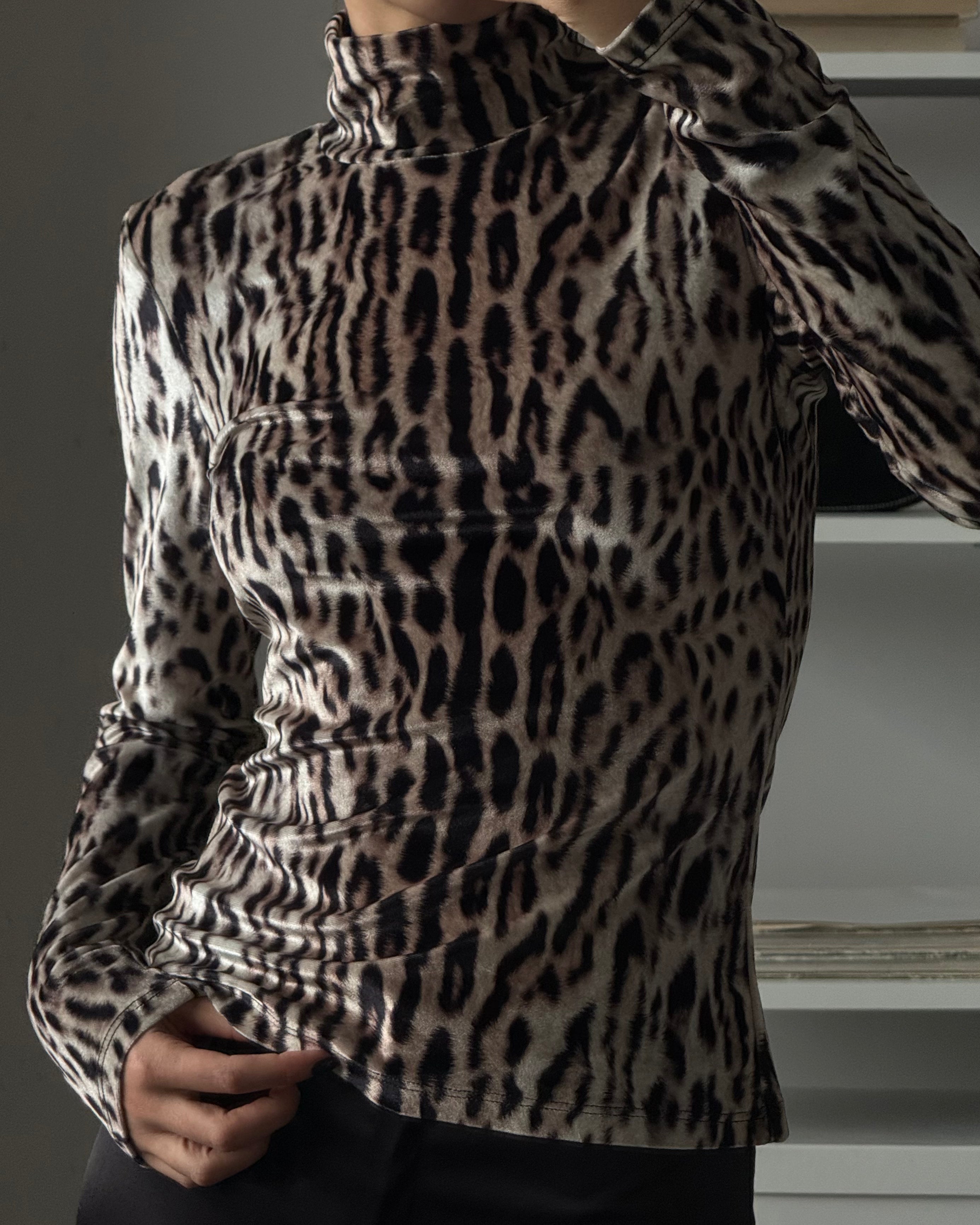Leopard Print Turtleneck Sweater