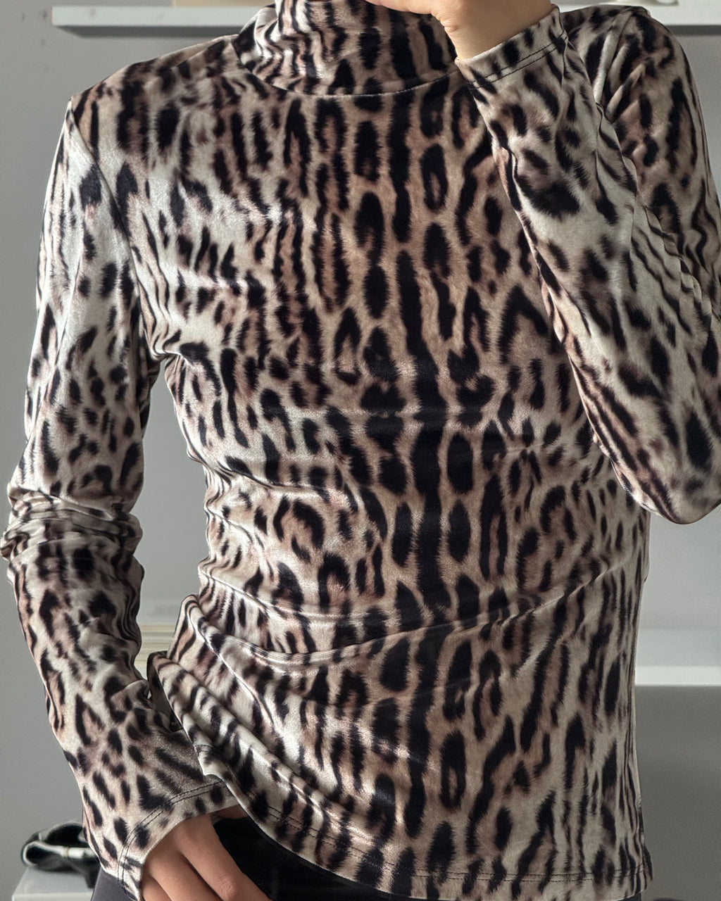 Leopard Print Turtleneck Sweater