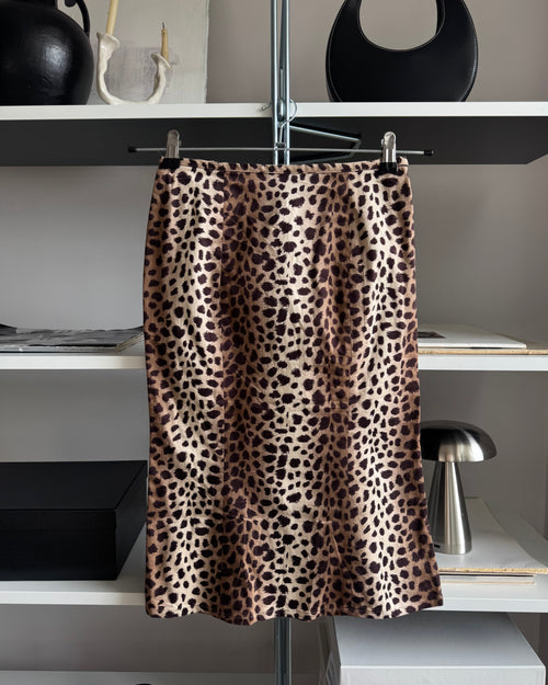 Leopar Desenli Etek