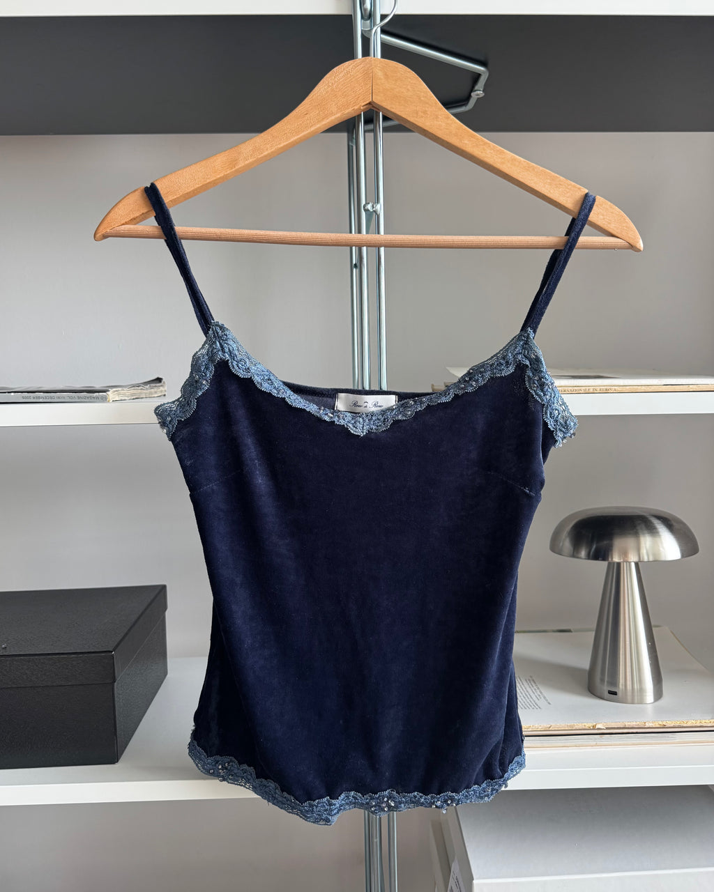Navy Velvet Blouse