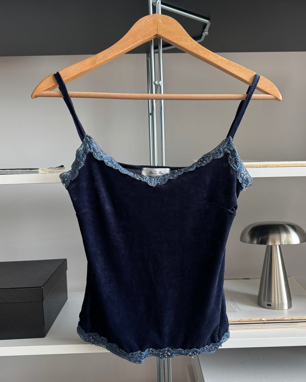 Navy Velvet Blouse