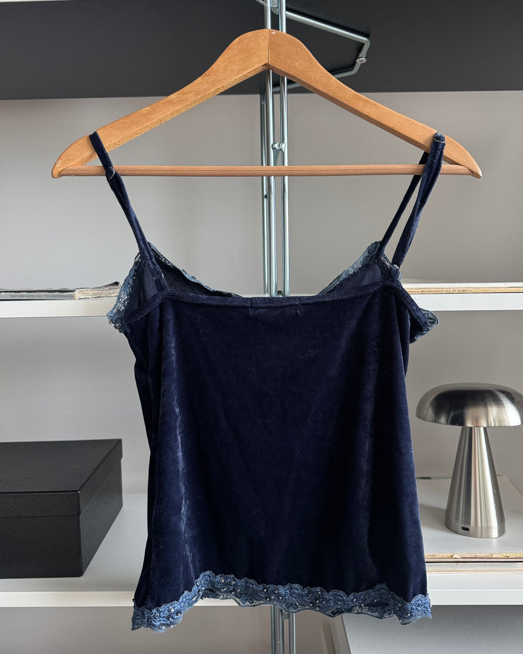 Navy Velvet Blouse