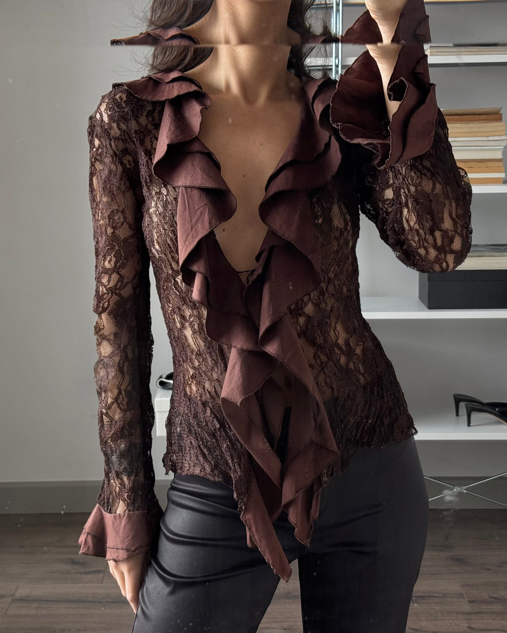 Lace Blouse with Collar Detail