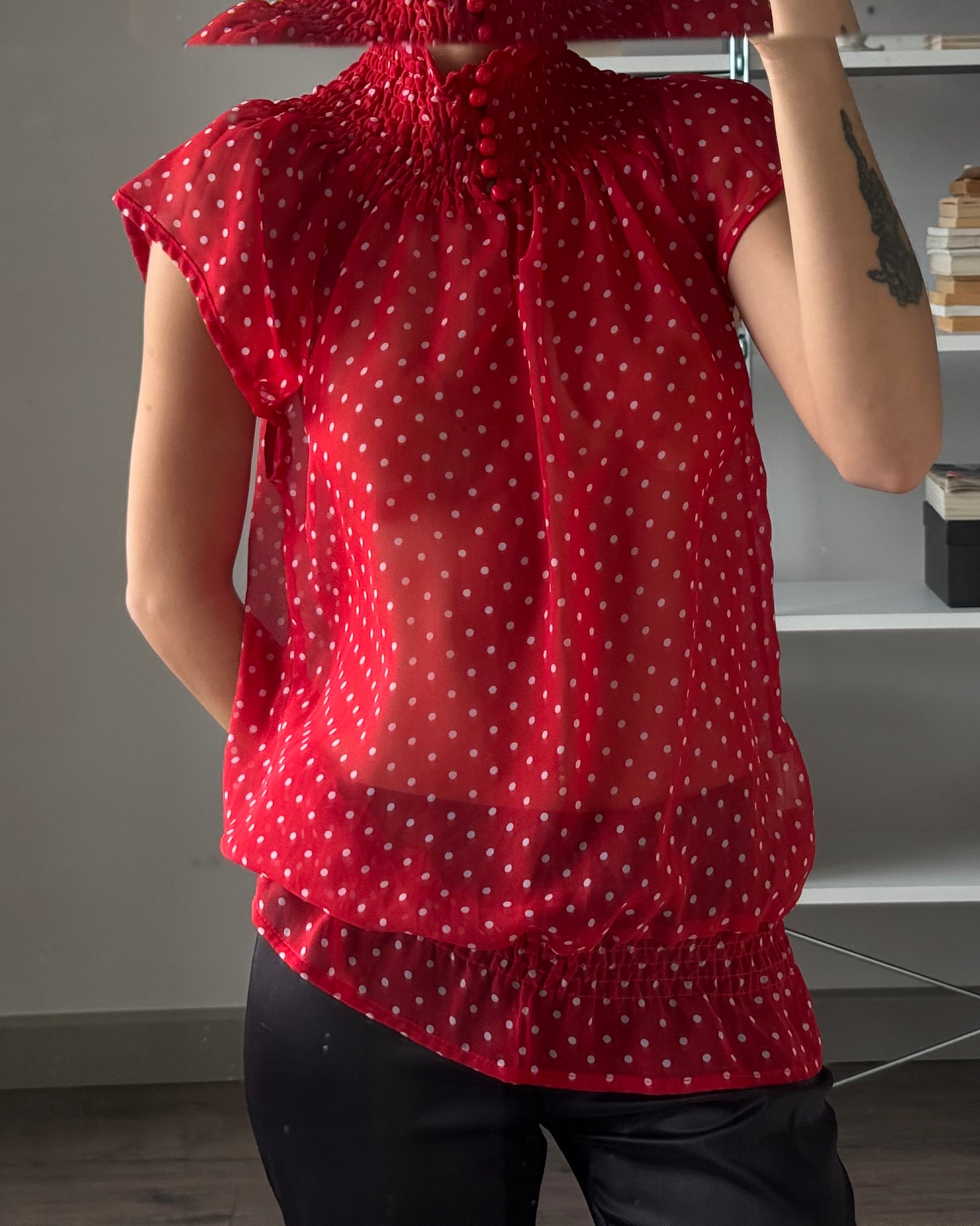 Red Polka Dot Blouse