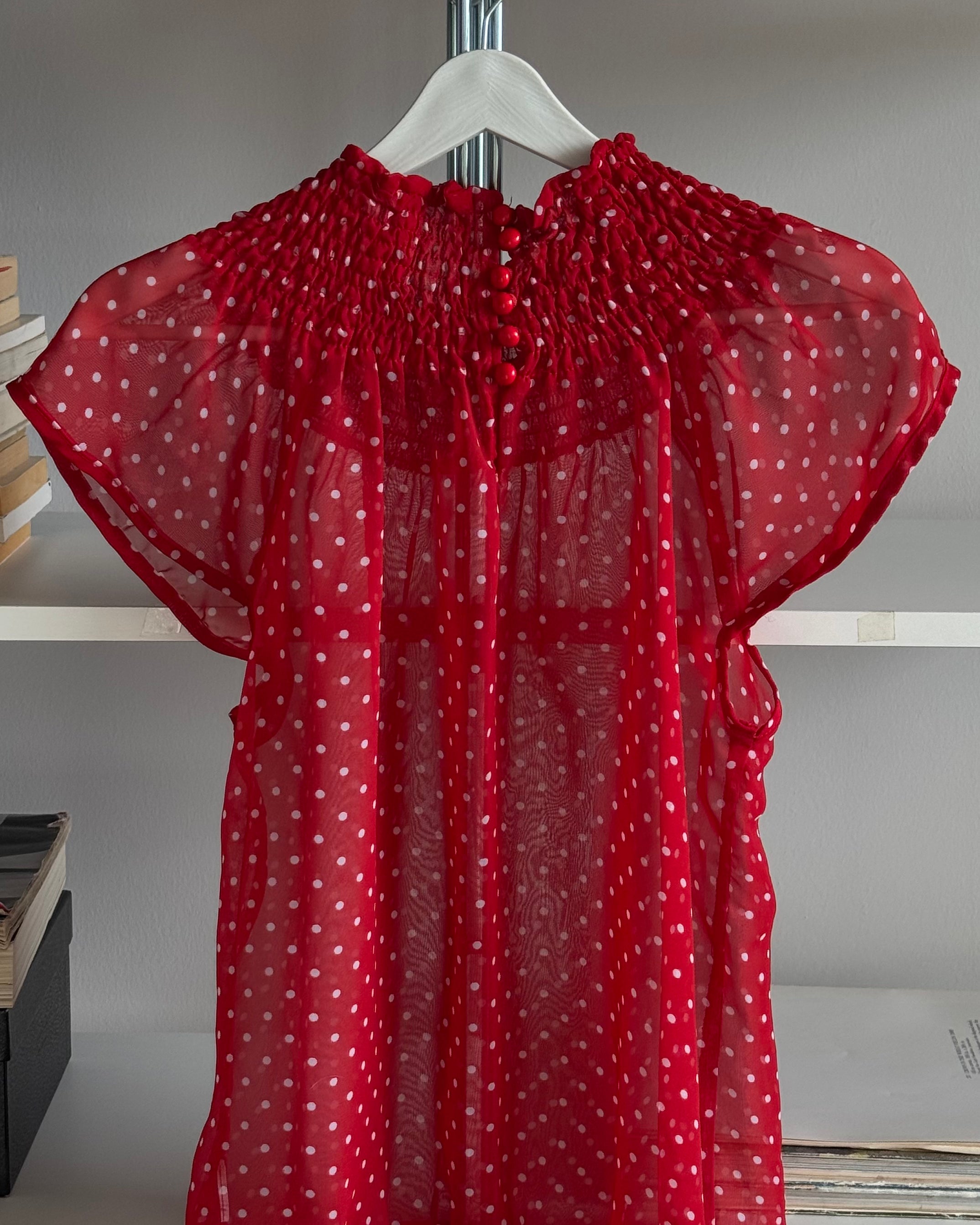 Red Polka Dot Blouse