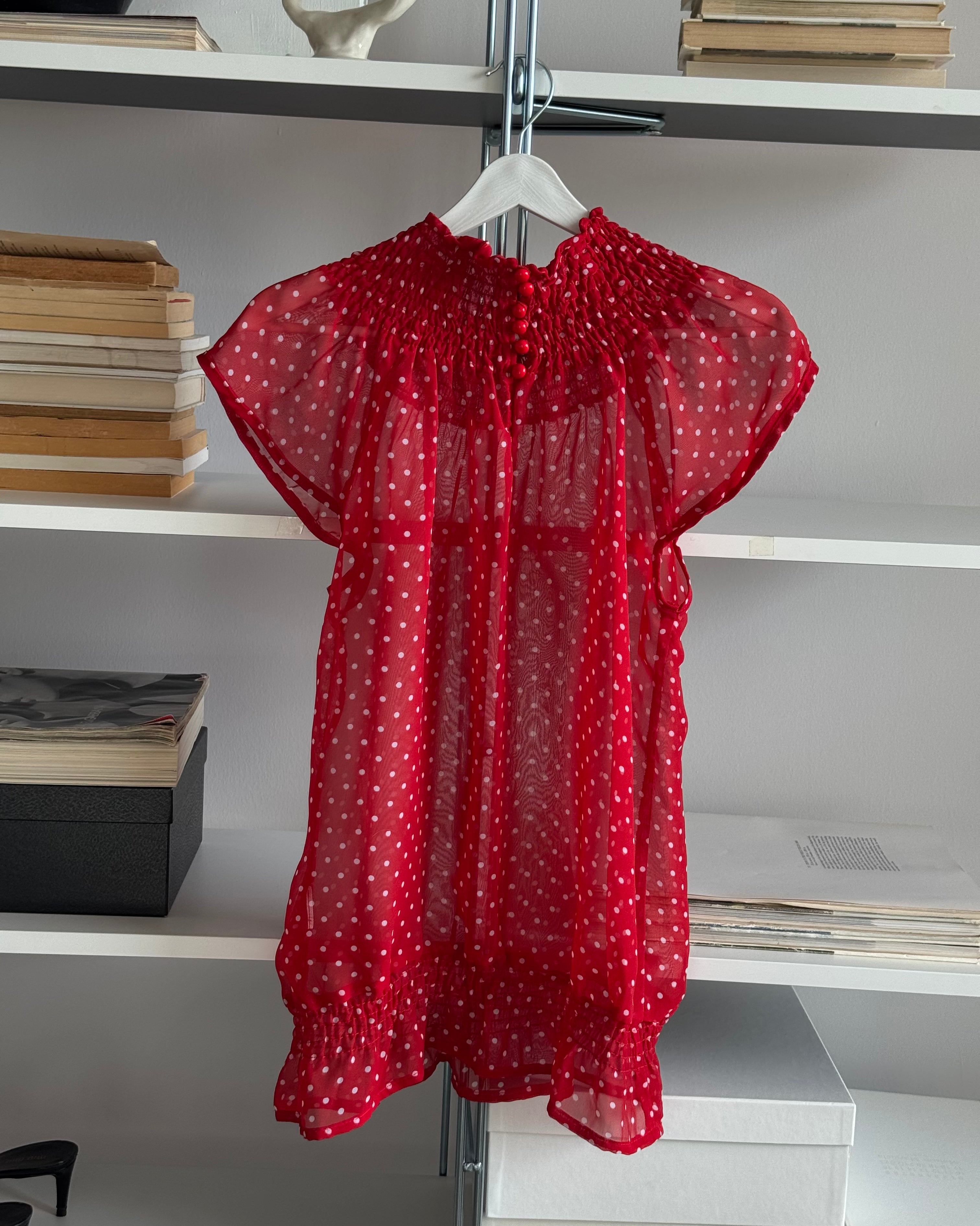 Red Polka Dot Blouse