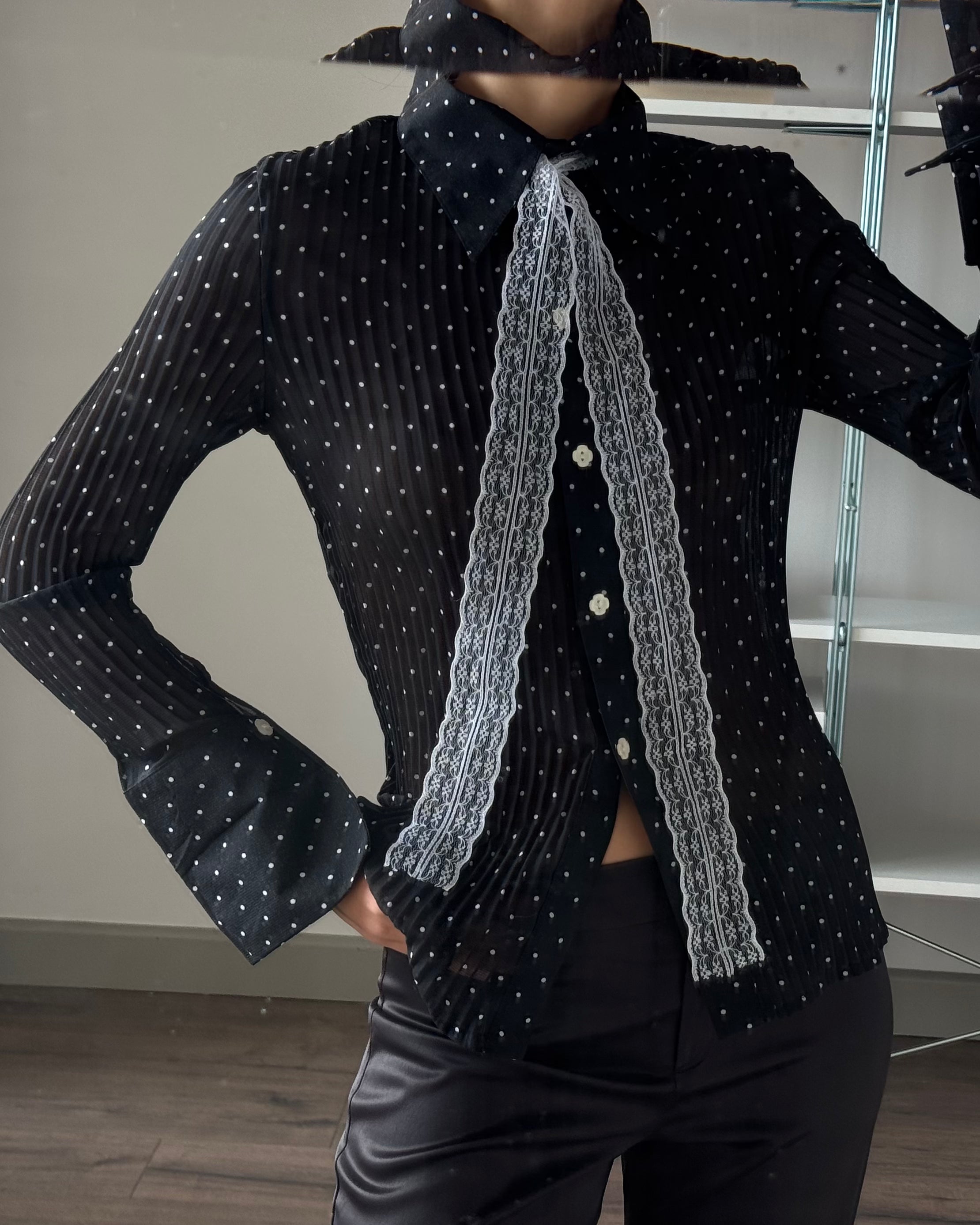 Polka Dot Chiffon Shirt