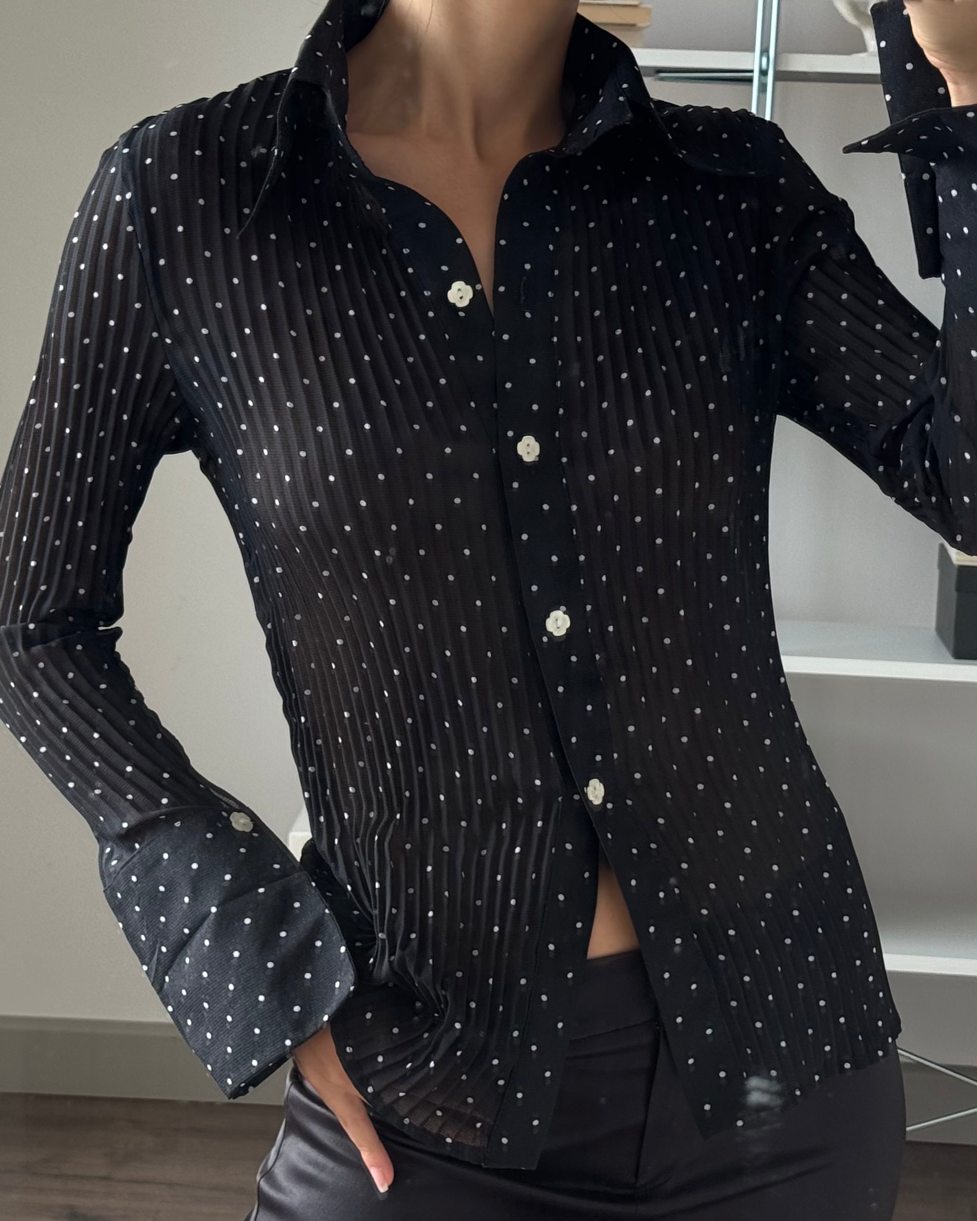 Polka Dot Chiffon Shirt