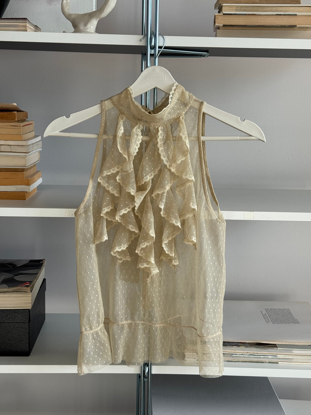 Tulle Blouse with Neckline Detail