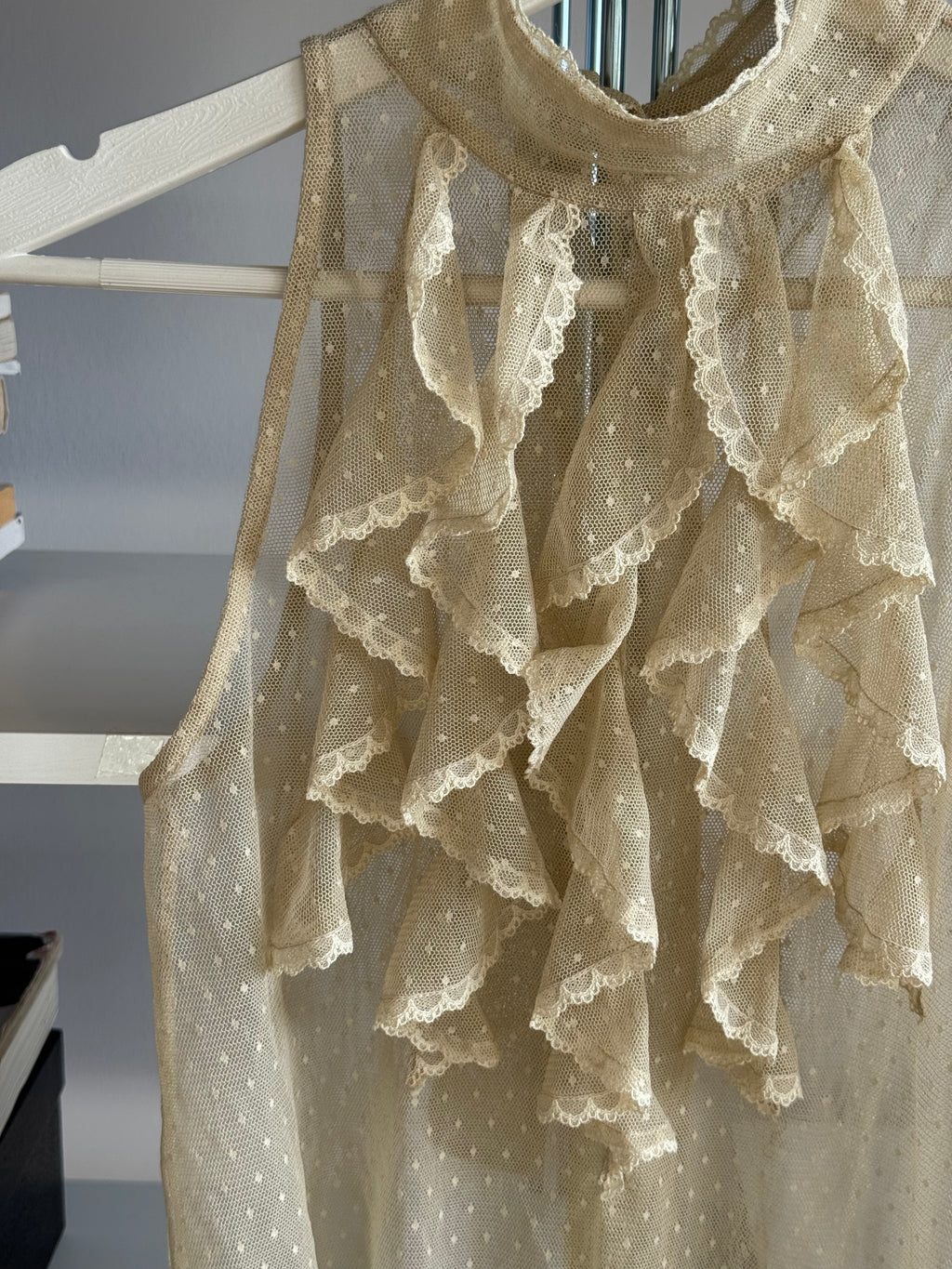 Tulle Blouse with Neckline Detail