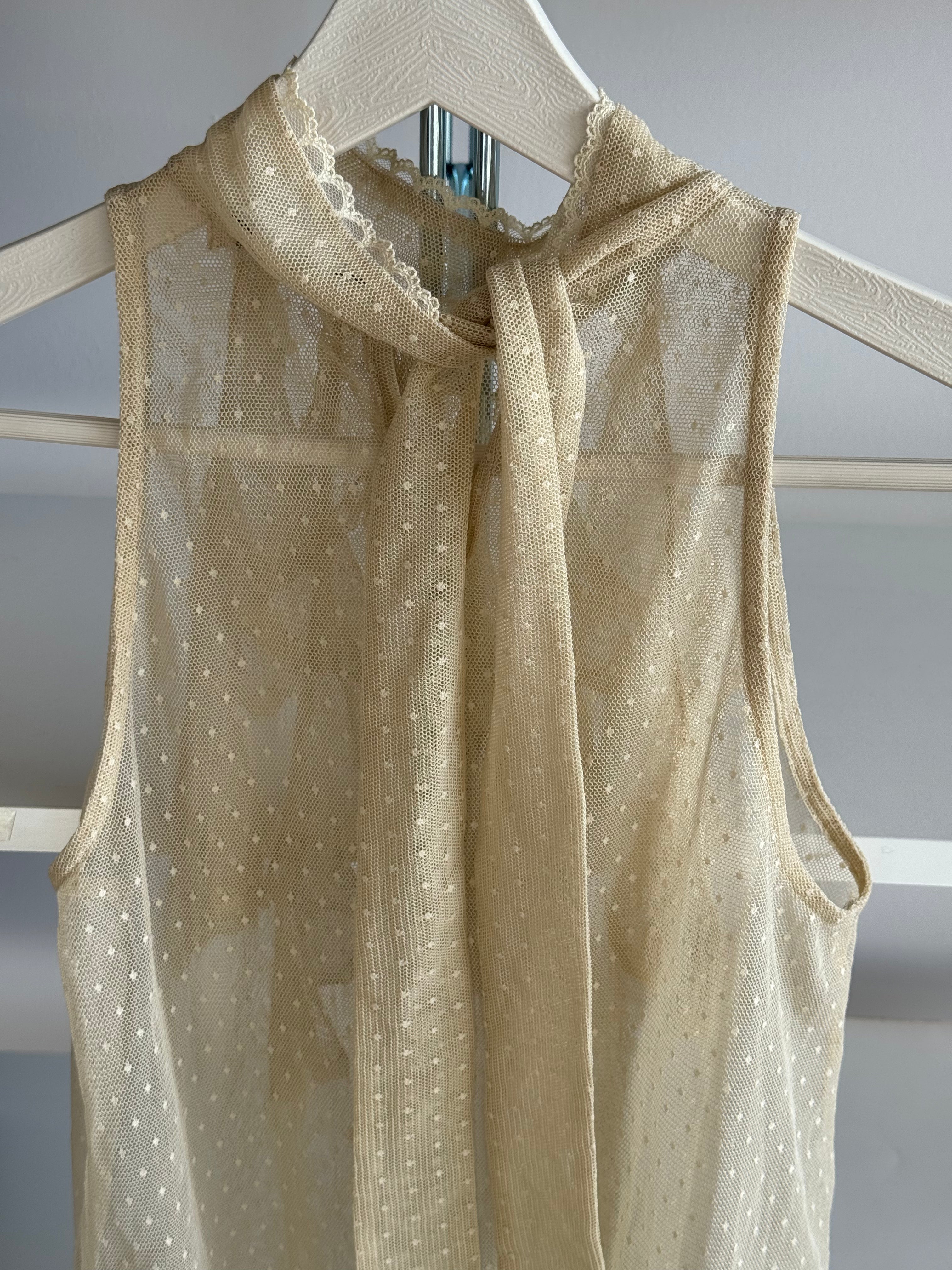 Tulle Blouse with Neckline Detail