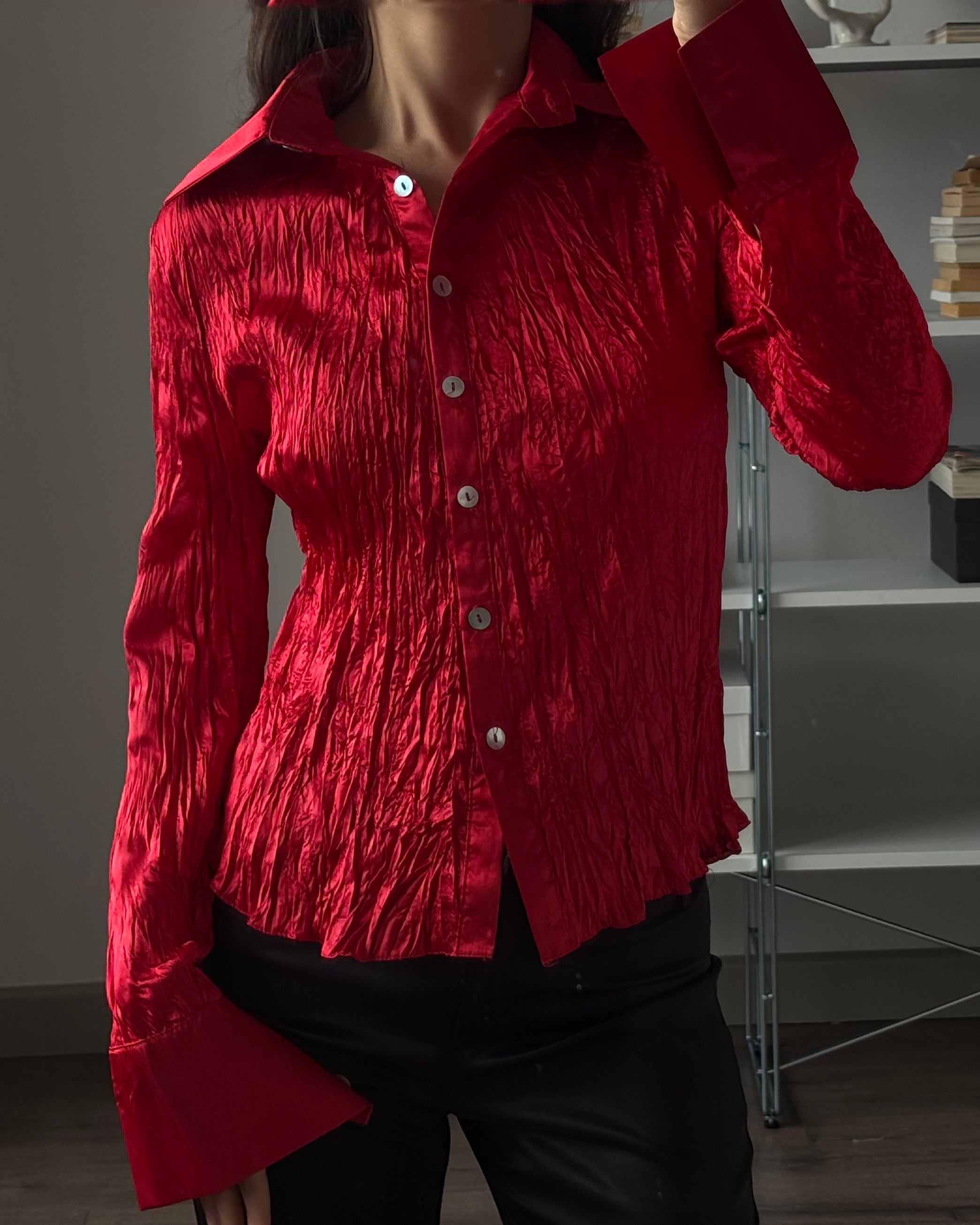 Red Satin Shirt