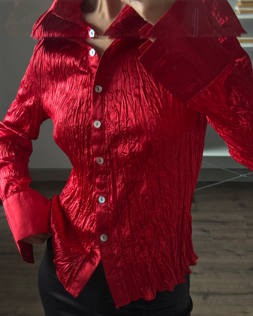 Red Satin Shirt