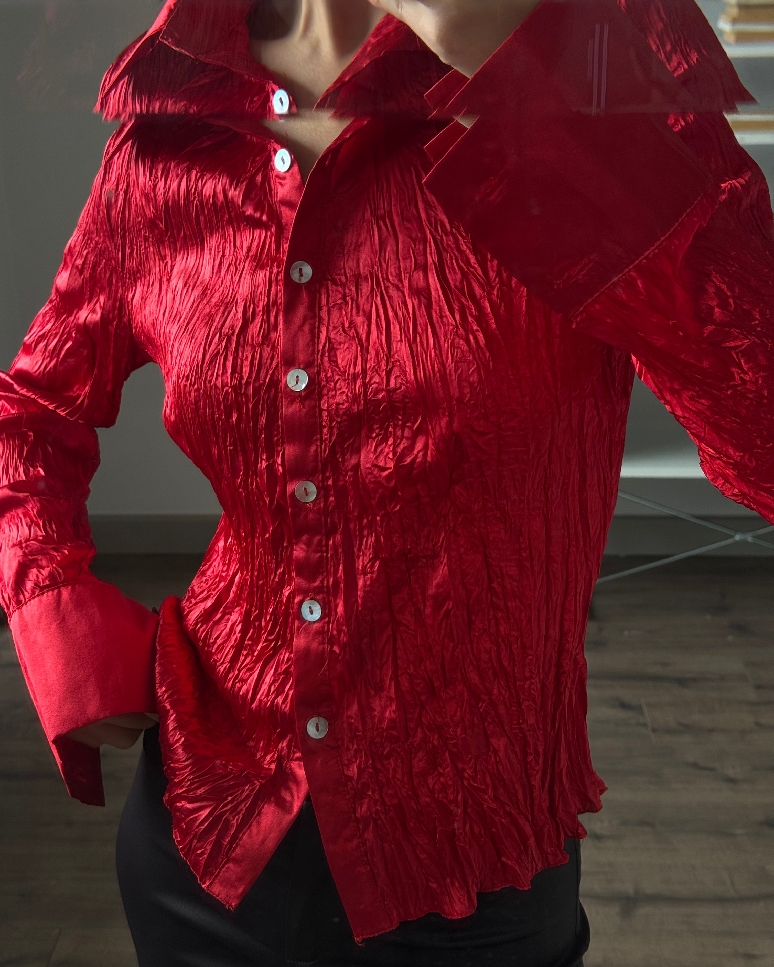 Red Satin Shirt