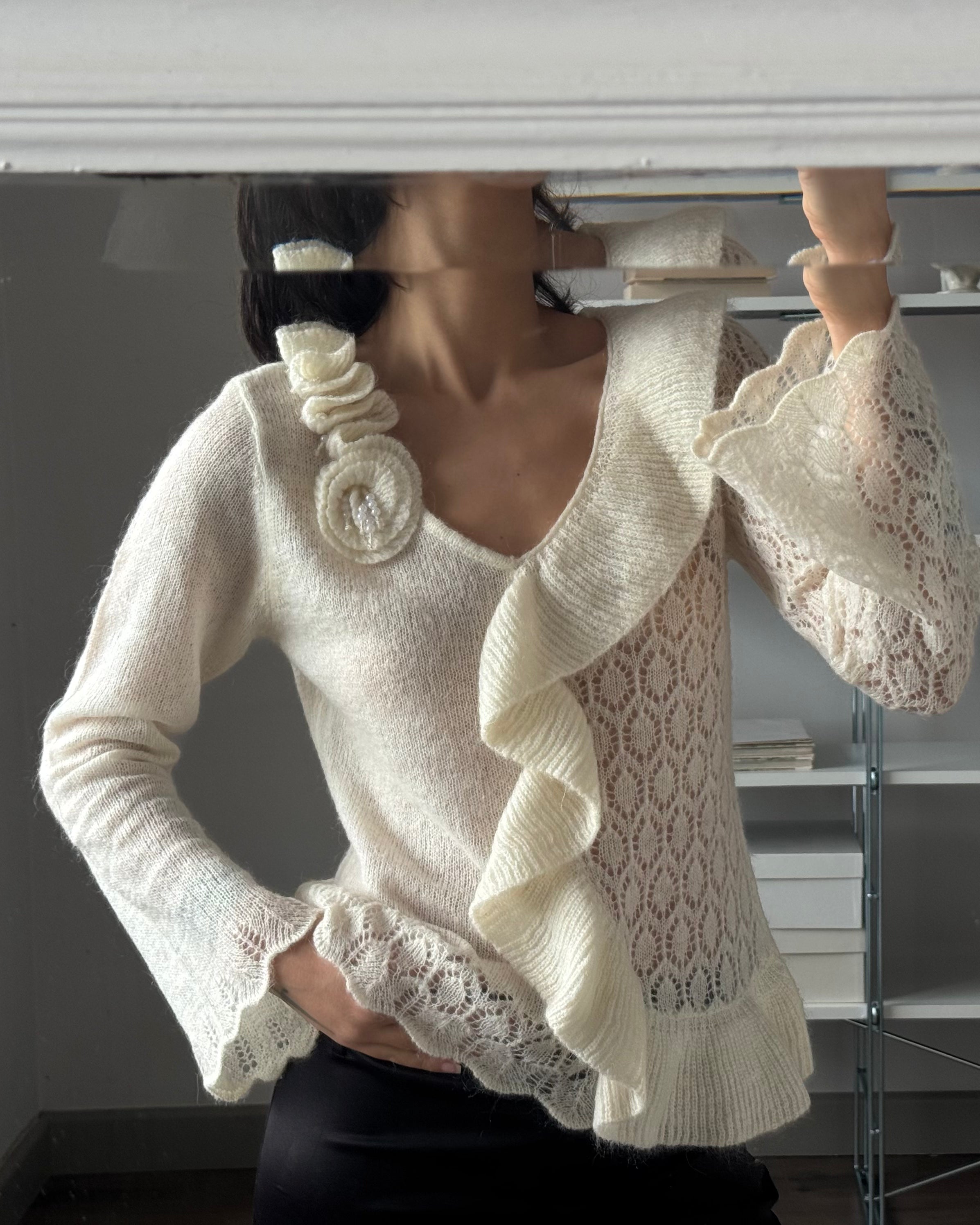 Sweater with Rose Detail