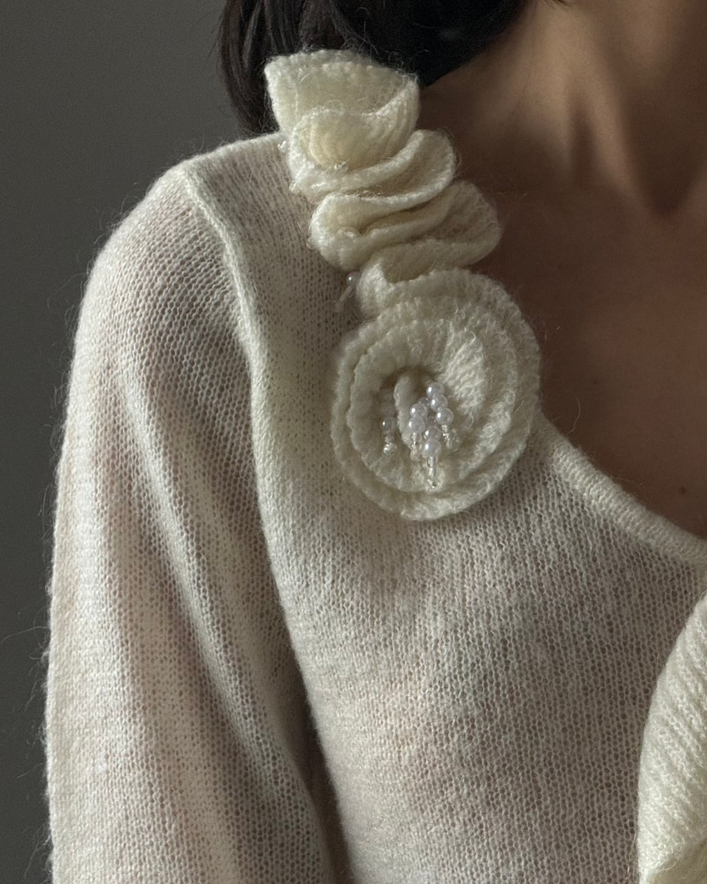 Sweater with Rose Detail