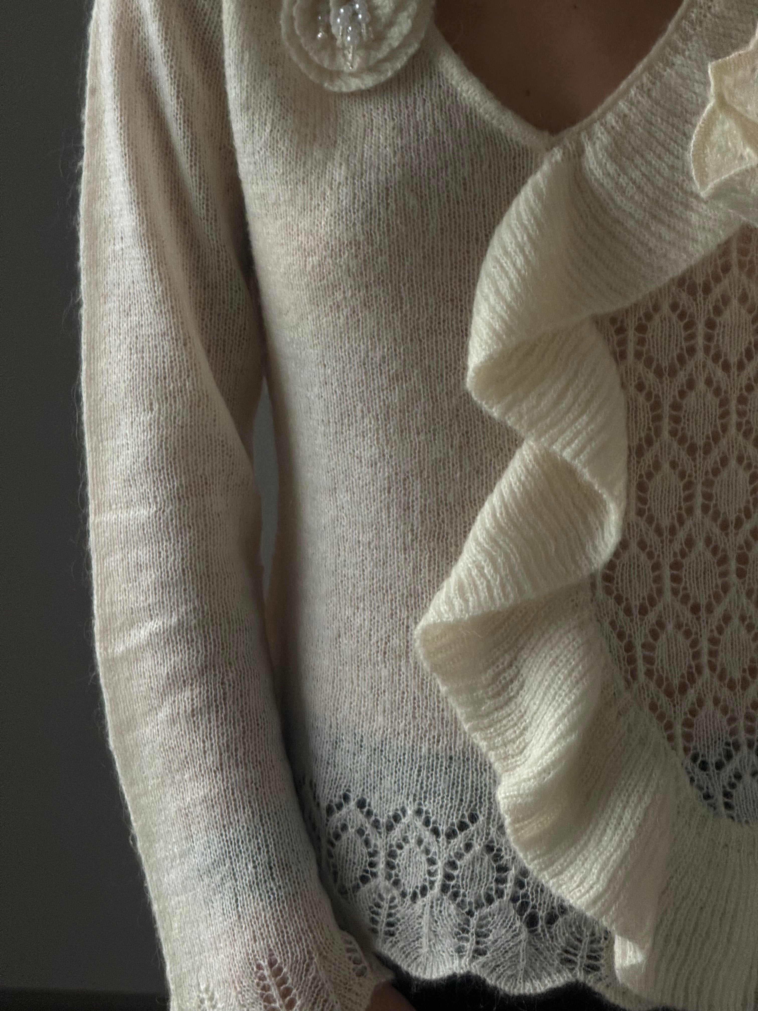 Sweater with Rose Detail