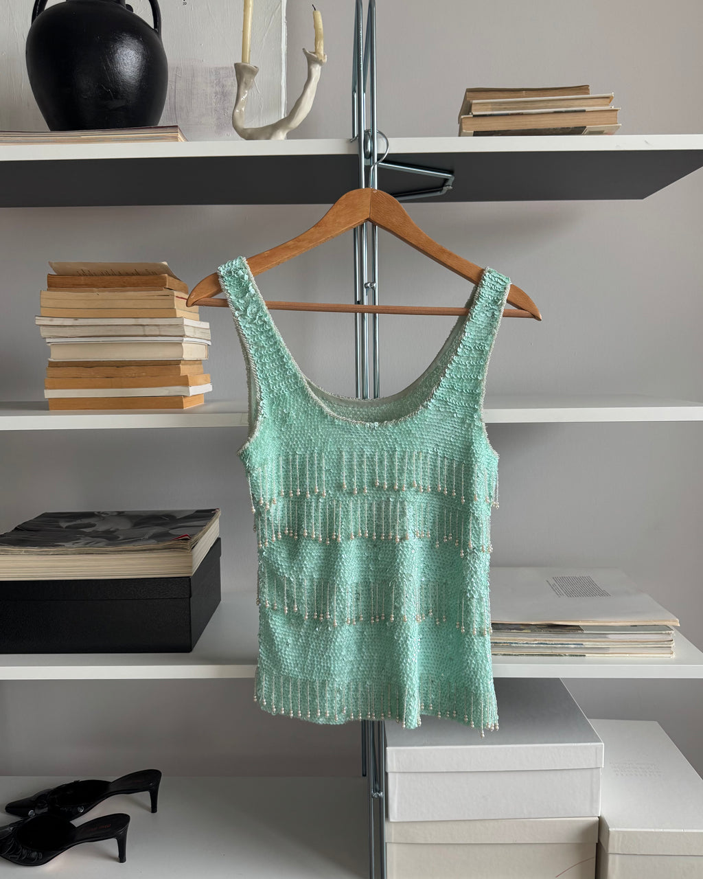 Turquoise Sequin Blouse