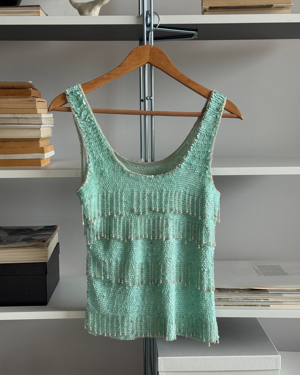 Turquoise Sequin Blouse