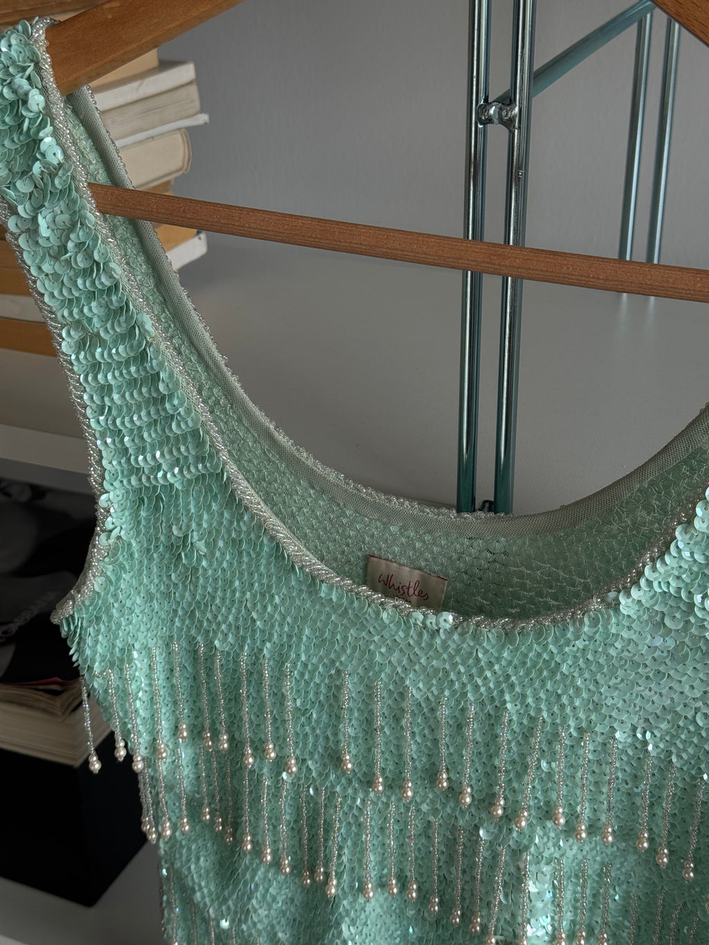 Turquoise Sequin Blouse