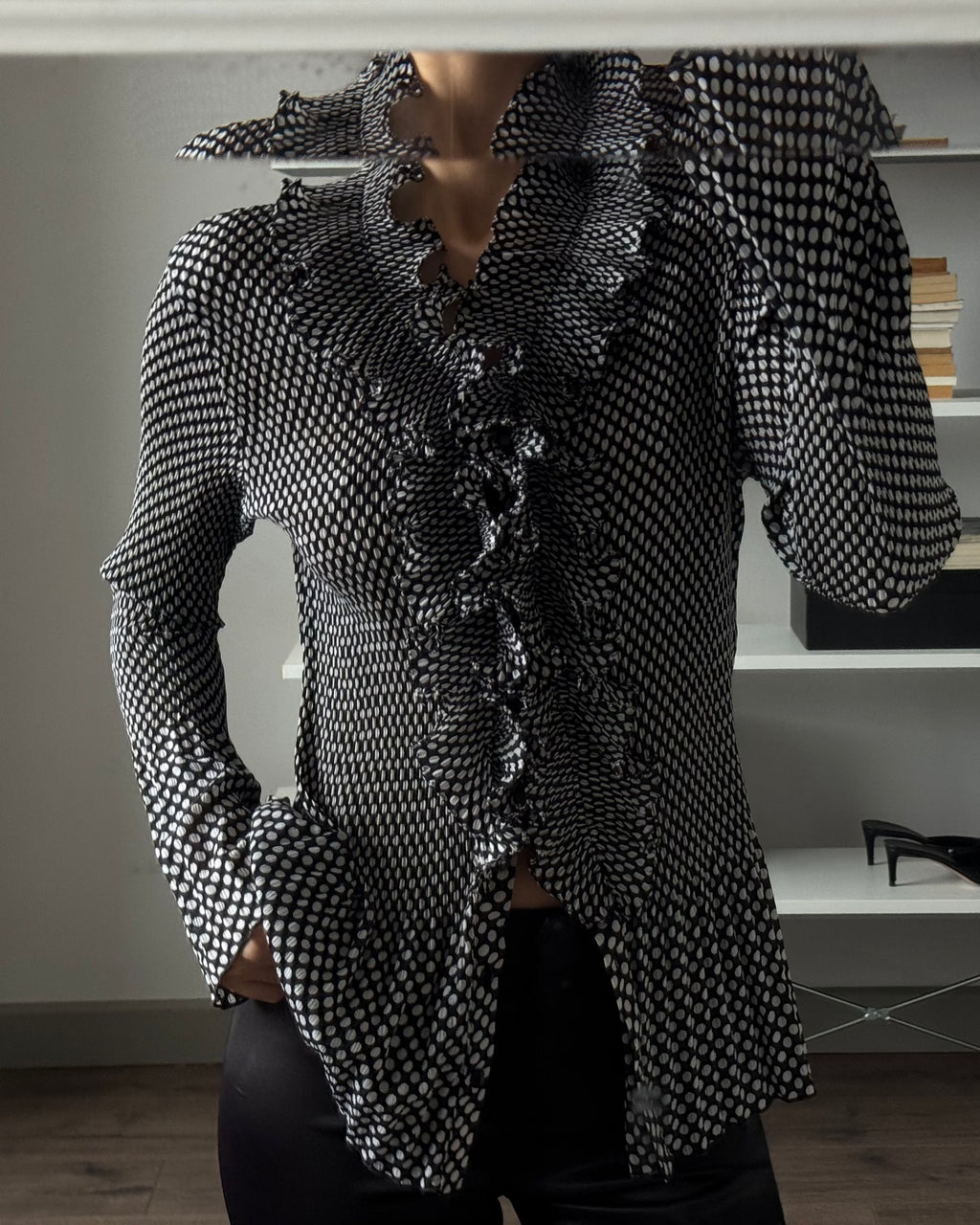 Polka Dot Chiffon Shirt