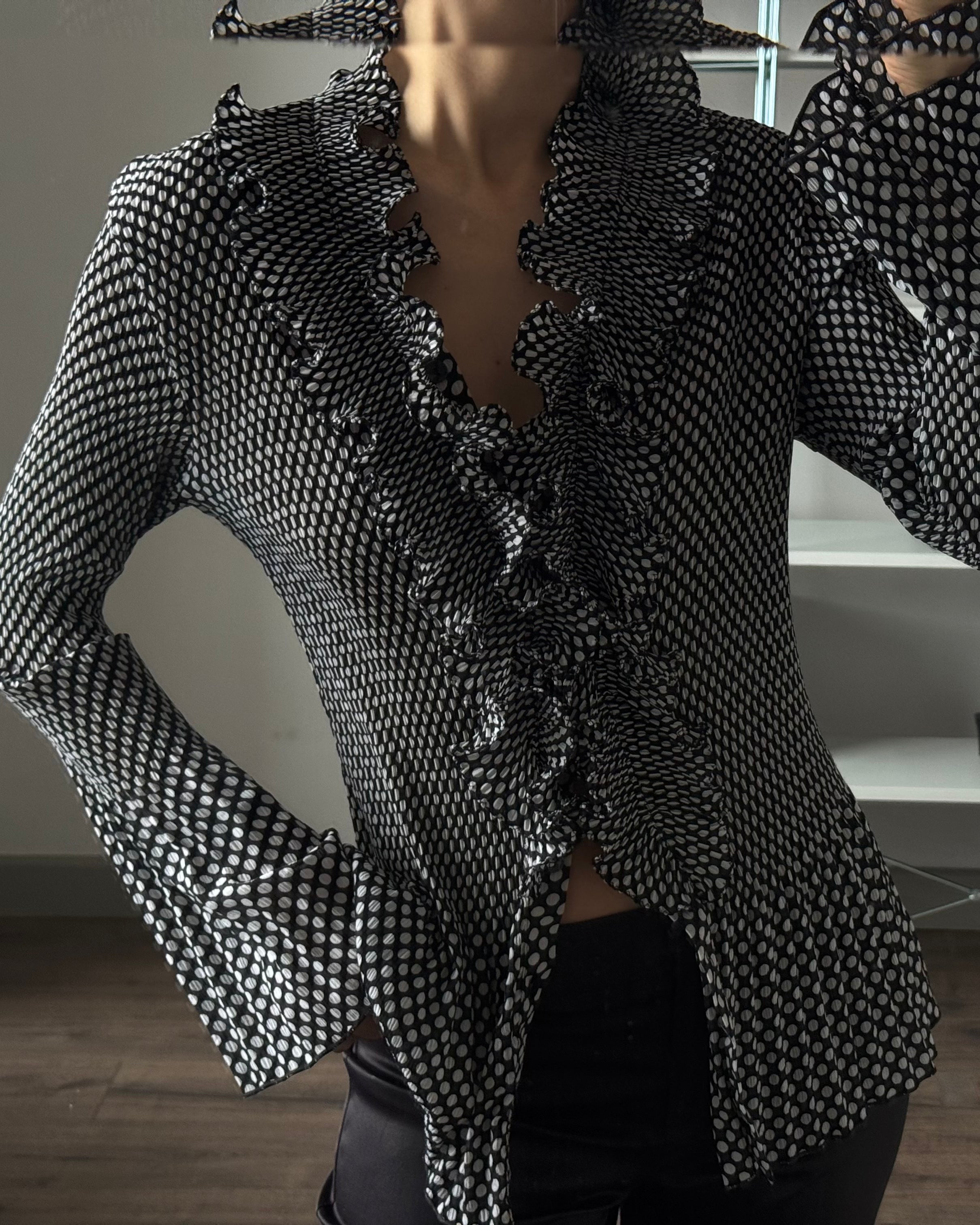 Polka Dot Chiffon Shirt