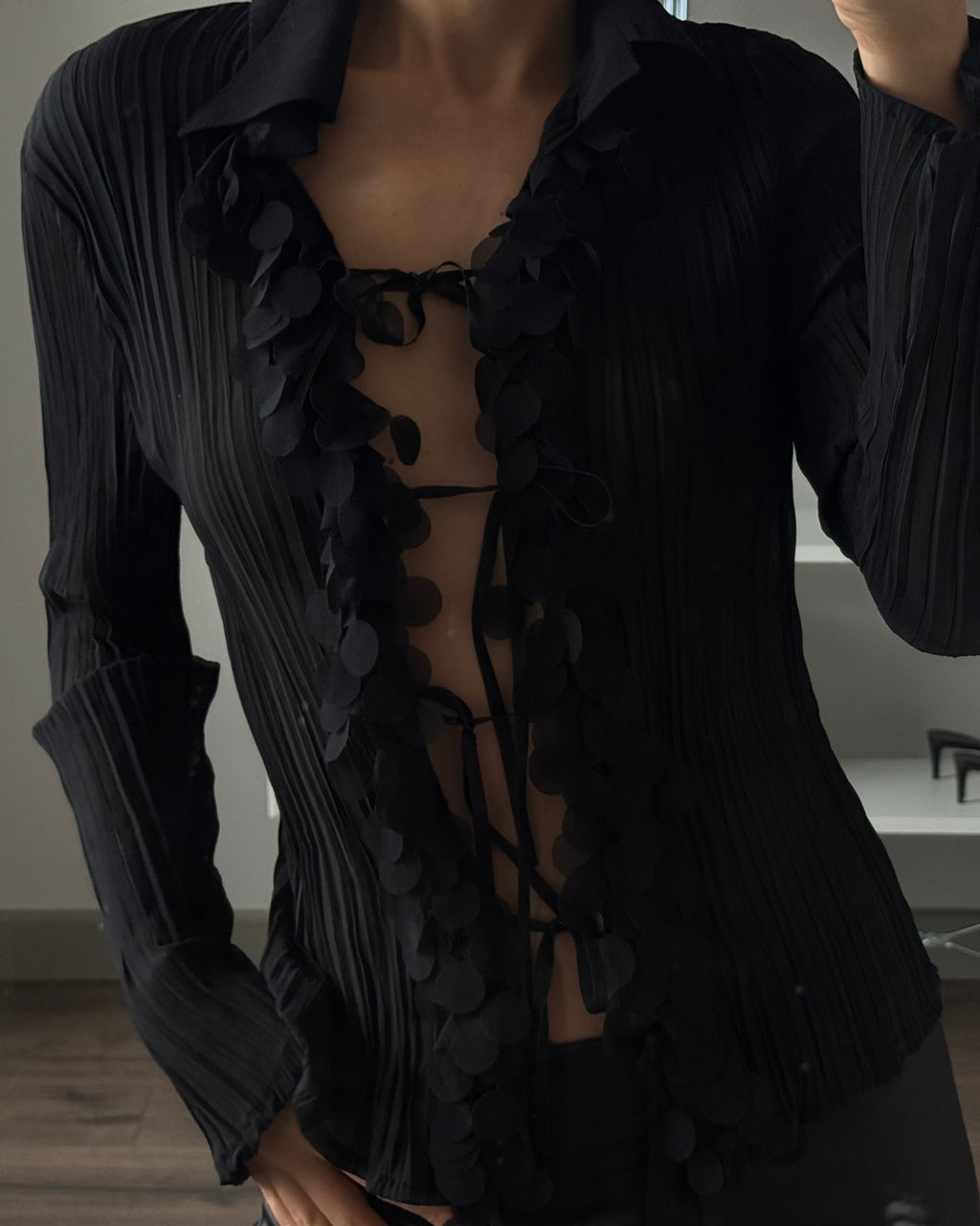 Tie-up Chiffon Shirt