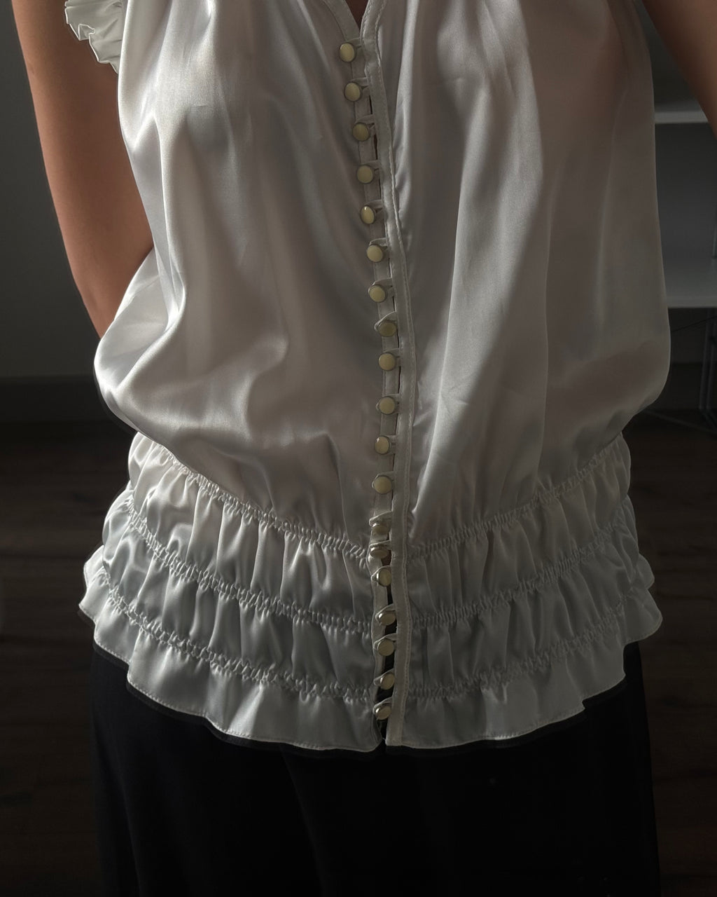 Satin Sleeveless Shirt
