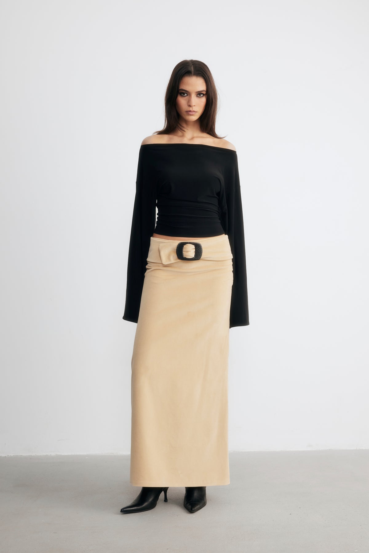 Ramon Long Velvet Skirt