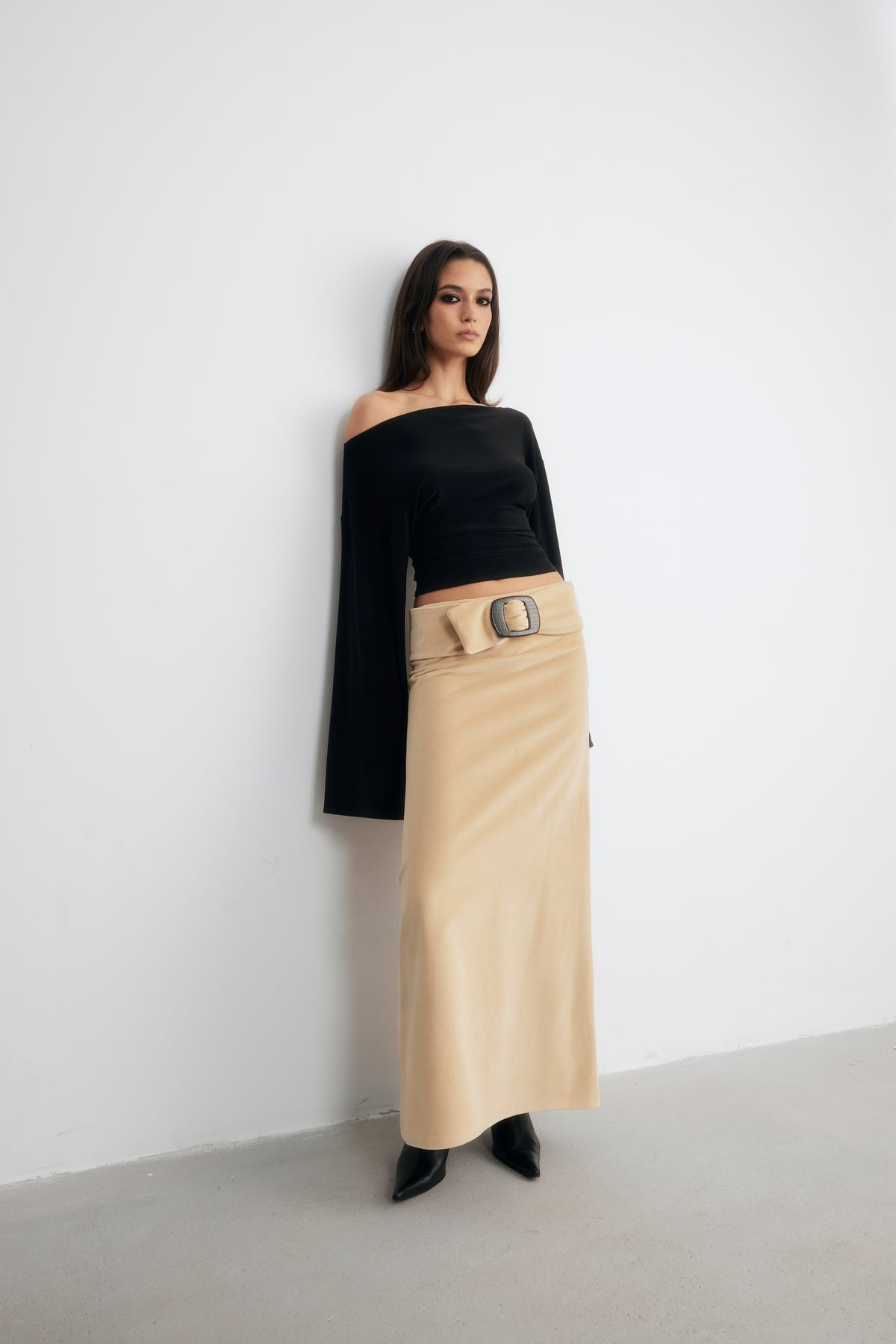 Ramon Long Velvet Skirt