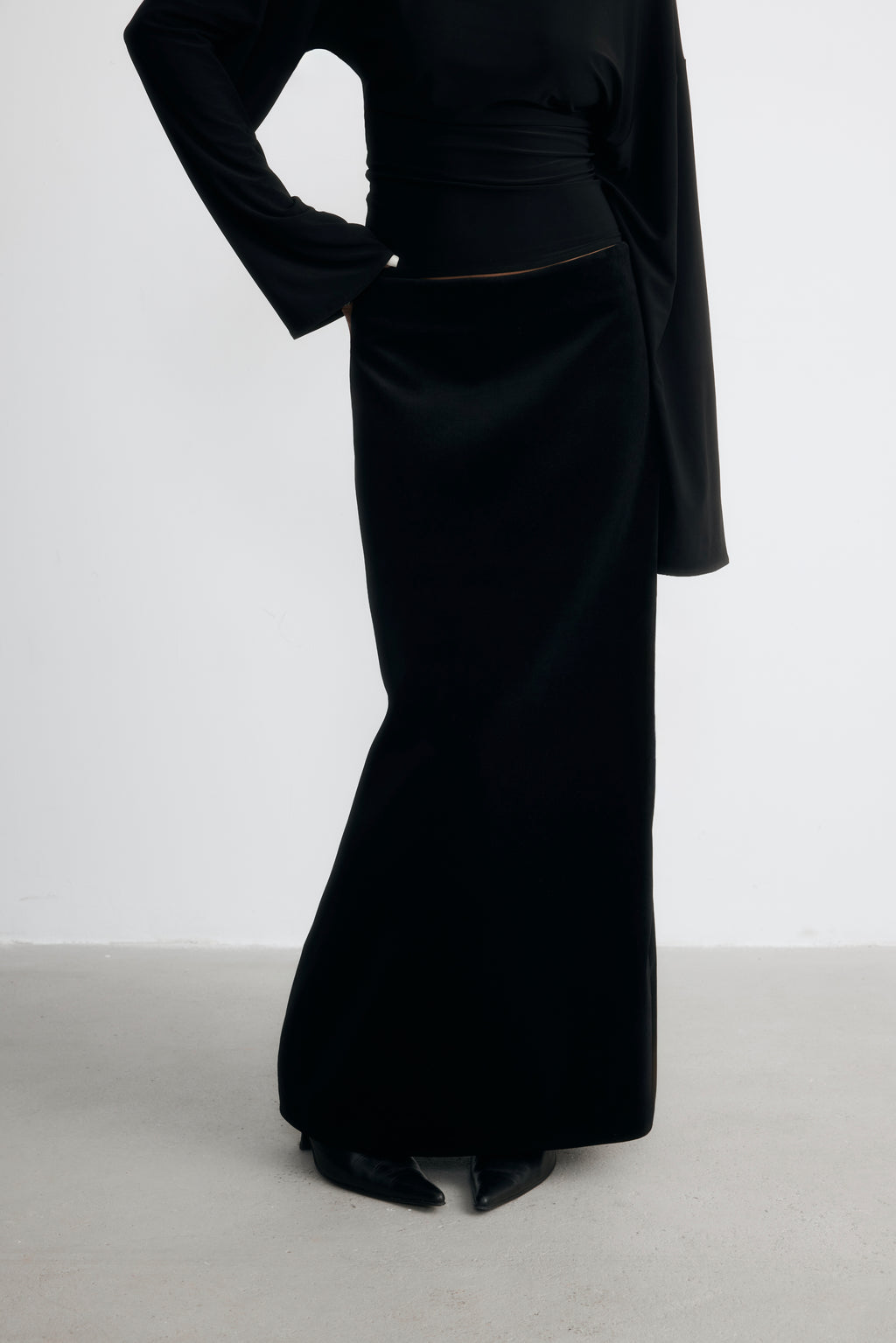 Ramon Long Velvet Skirt