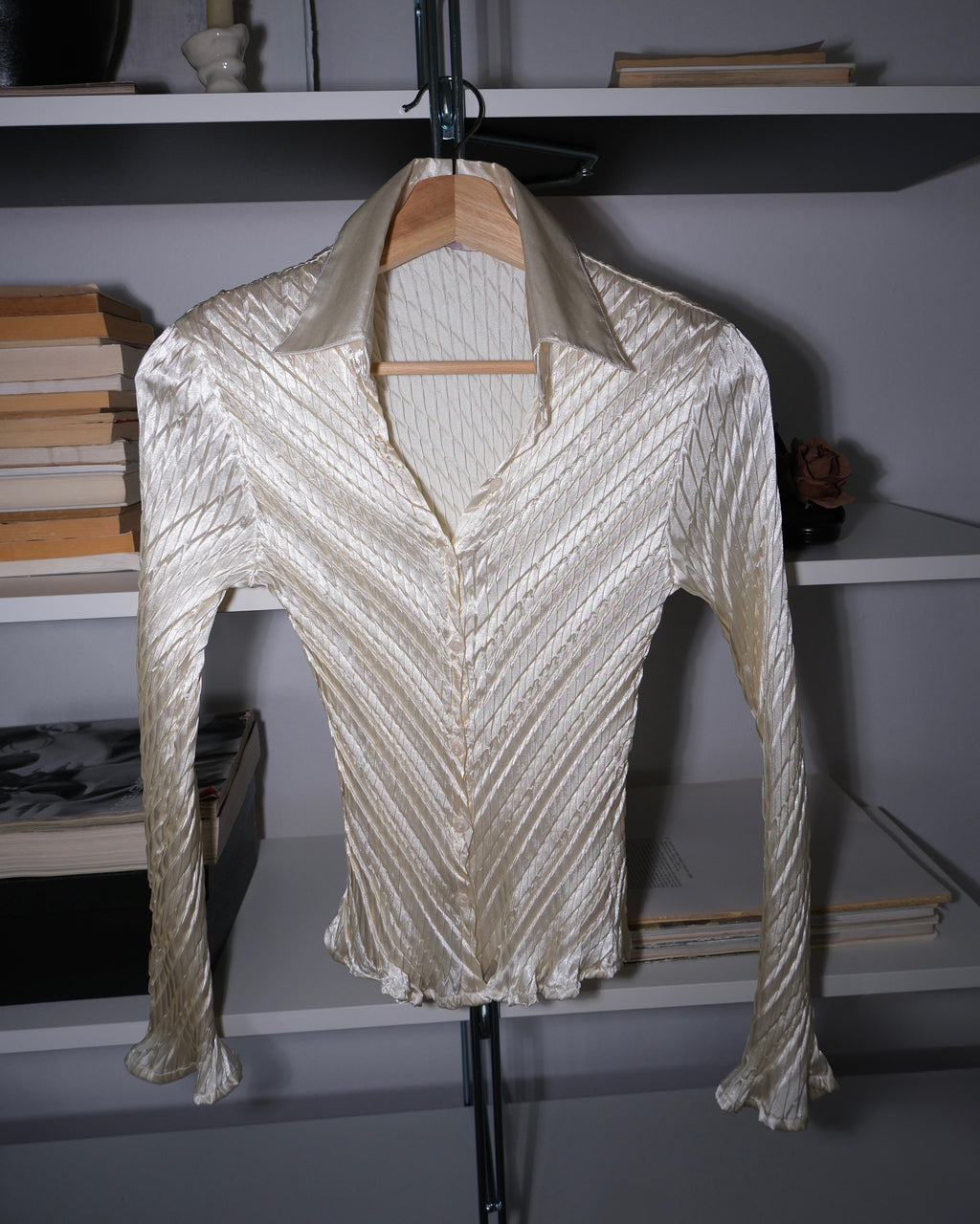 Pleated Cream Shirt