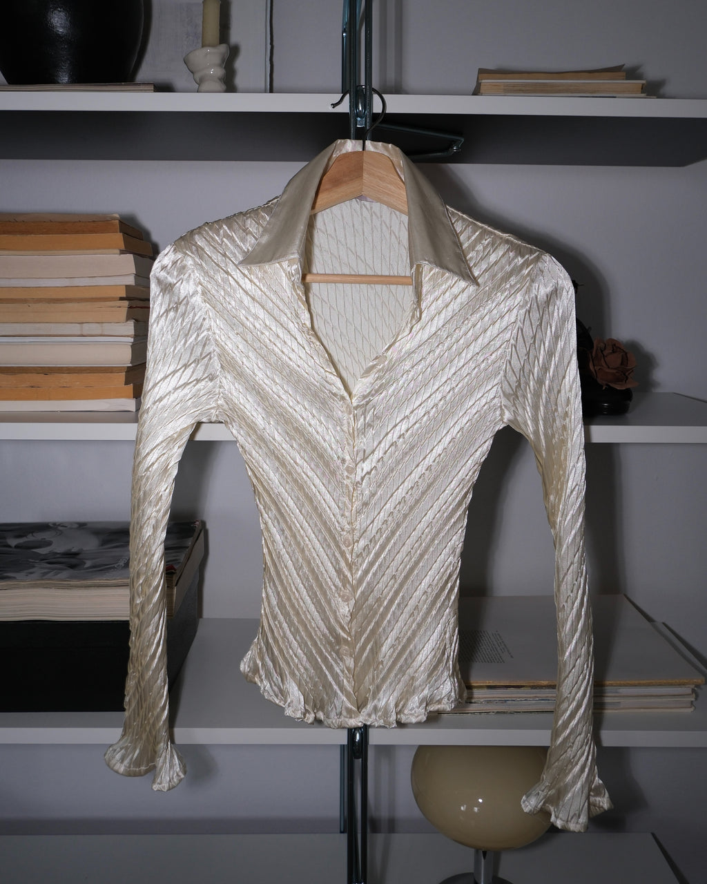 Pleated Cream Shirt