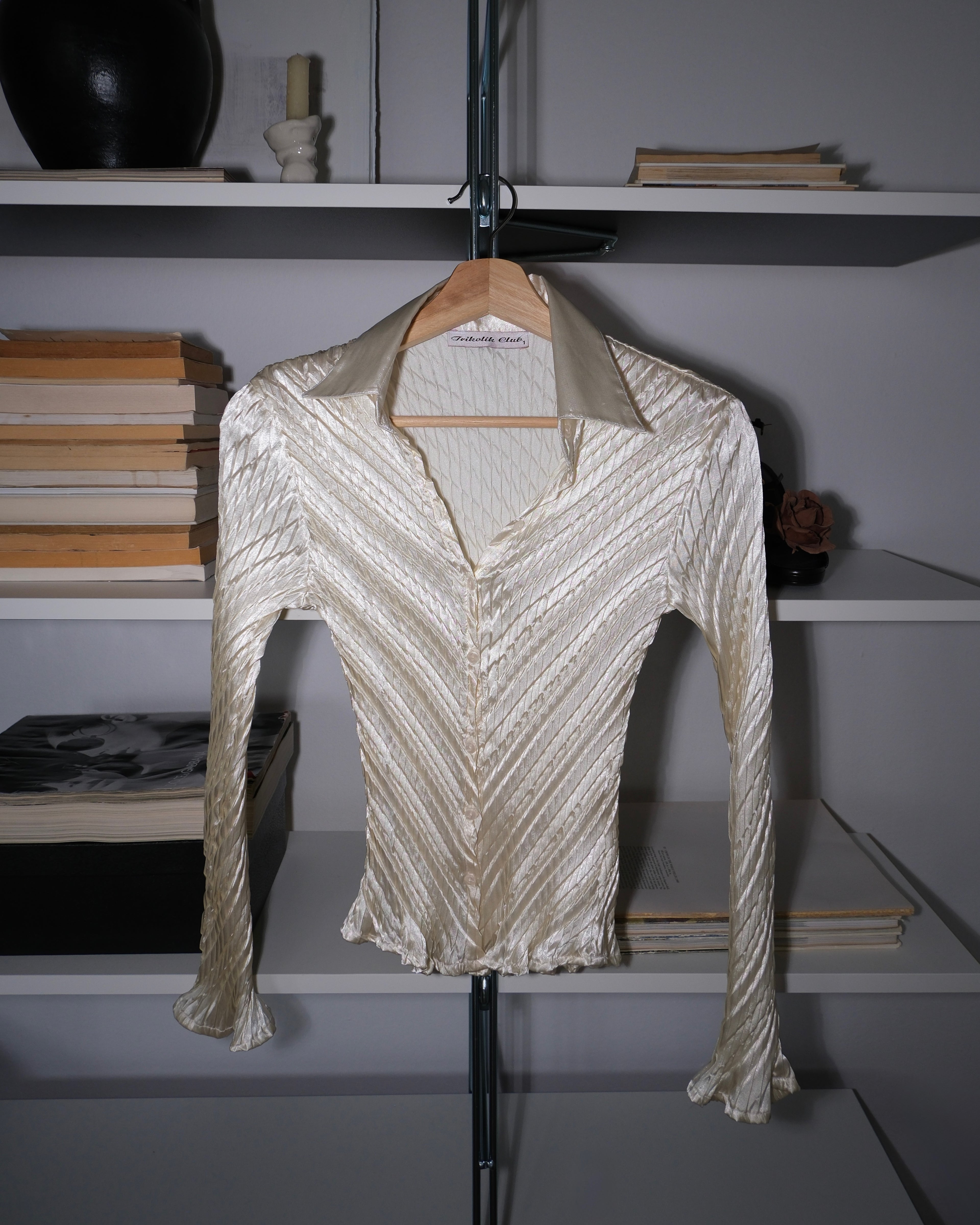 Pleated Cream Shirt