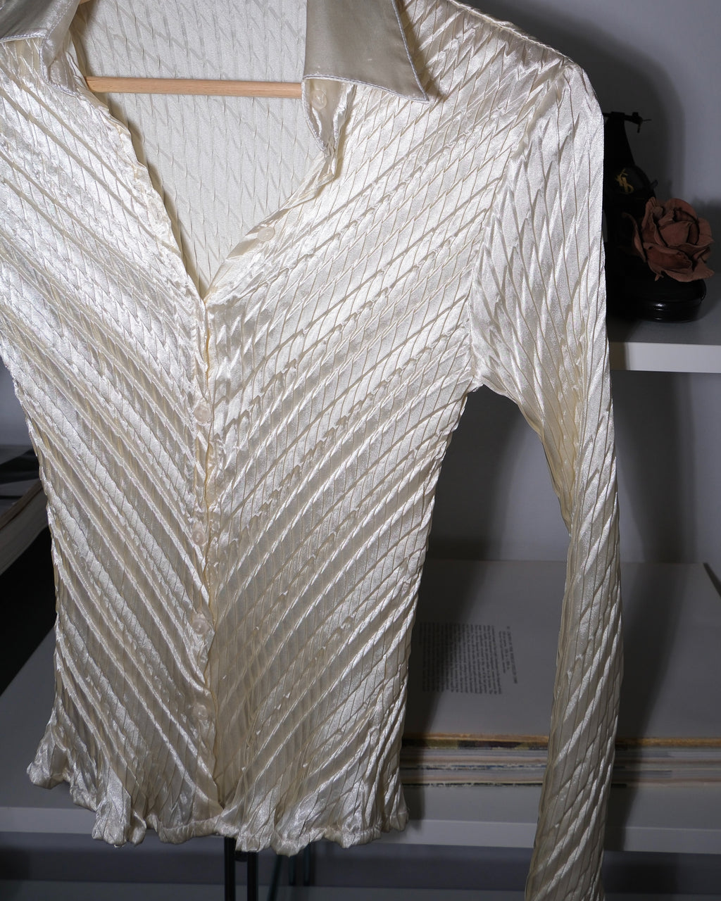 Pleated Cream Shirt