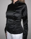 Satin Jacket with Button Details